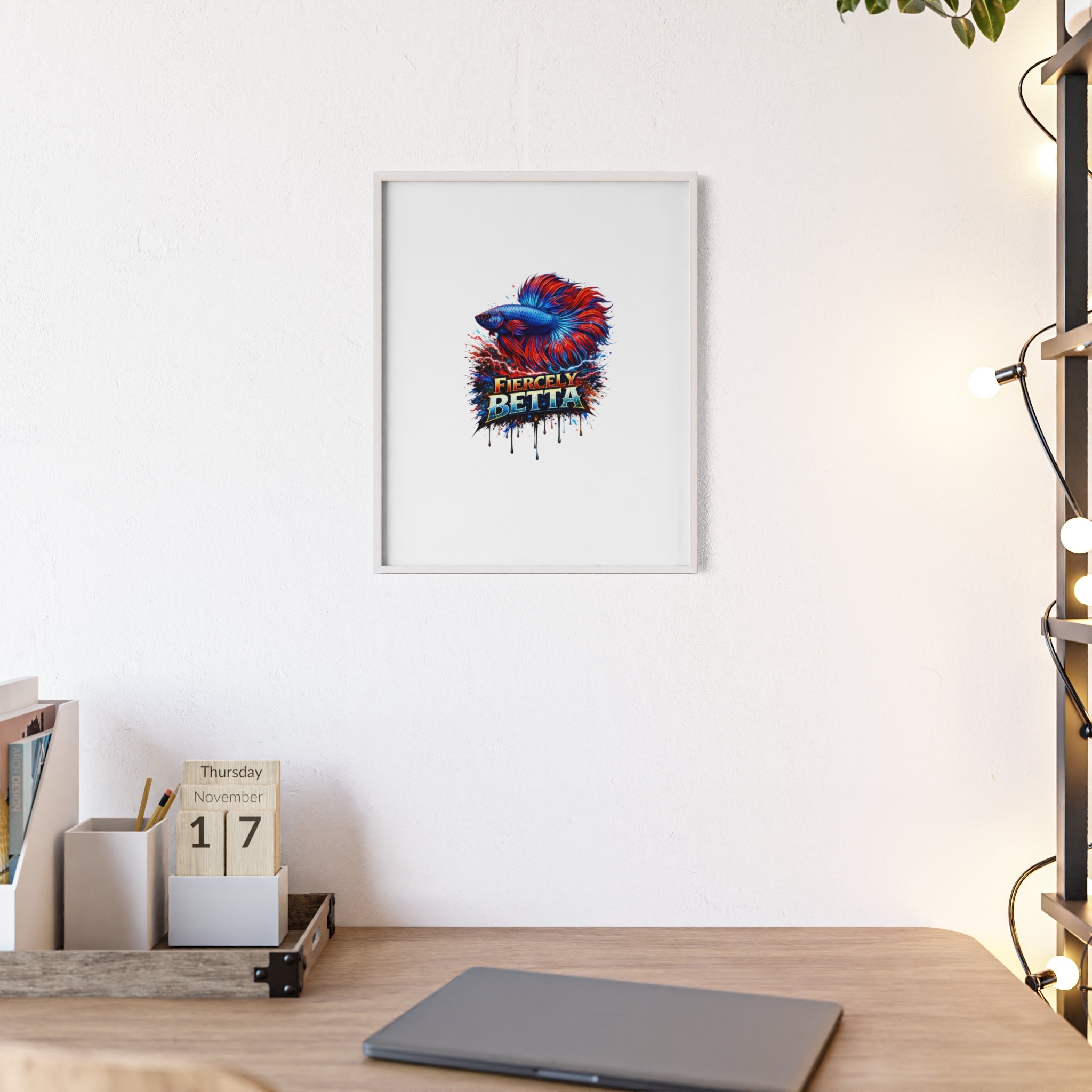 Fiercely Betta Framed Poster — Colorful Betta Fish Wall Art
