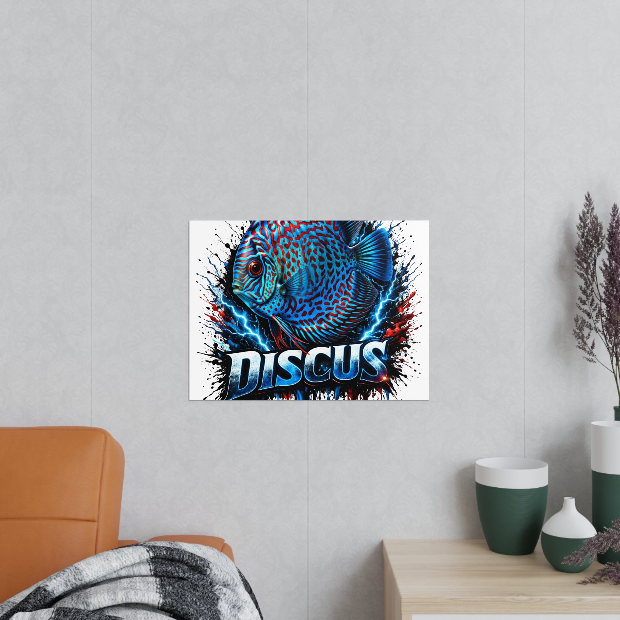 Discus Fish Photopaper Poster – Vibrant Aquarium Wall Art