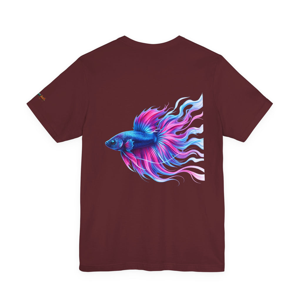 Betta Fish Graphic Tee — Vibrant Blue & Pink Aquatic Art T‑Shirt