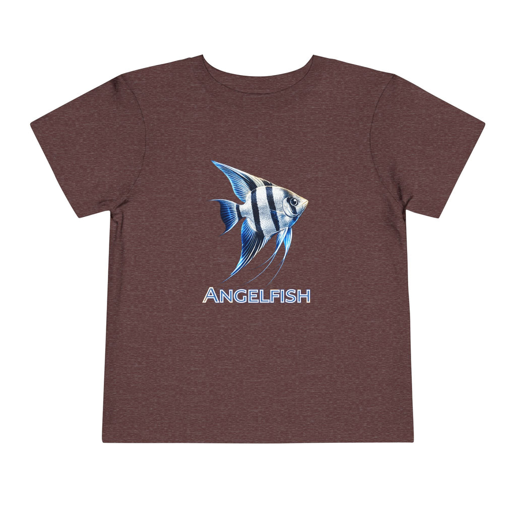 Angelfish Toddler Tee – Blue Aquarium Fish Graphic Shirt