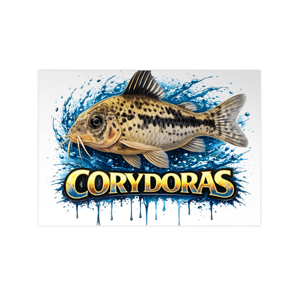 Peppered Cory Photopaper Poster — Colorful Aquarium Catfish Art Print