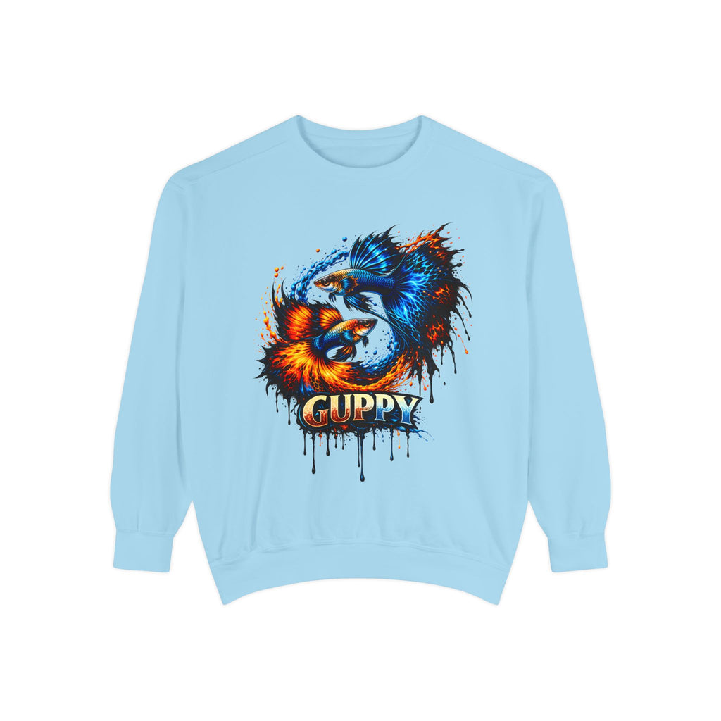 Fire & Ice Guppy – Premium "Neon Flare" Garment-Dyed Sweatshirt