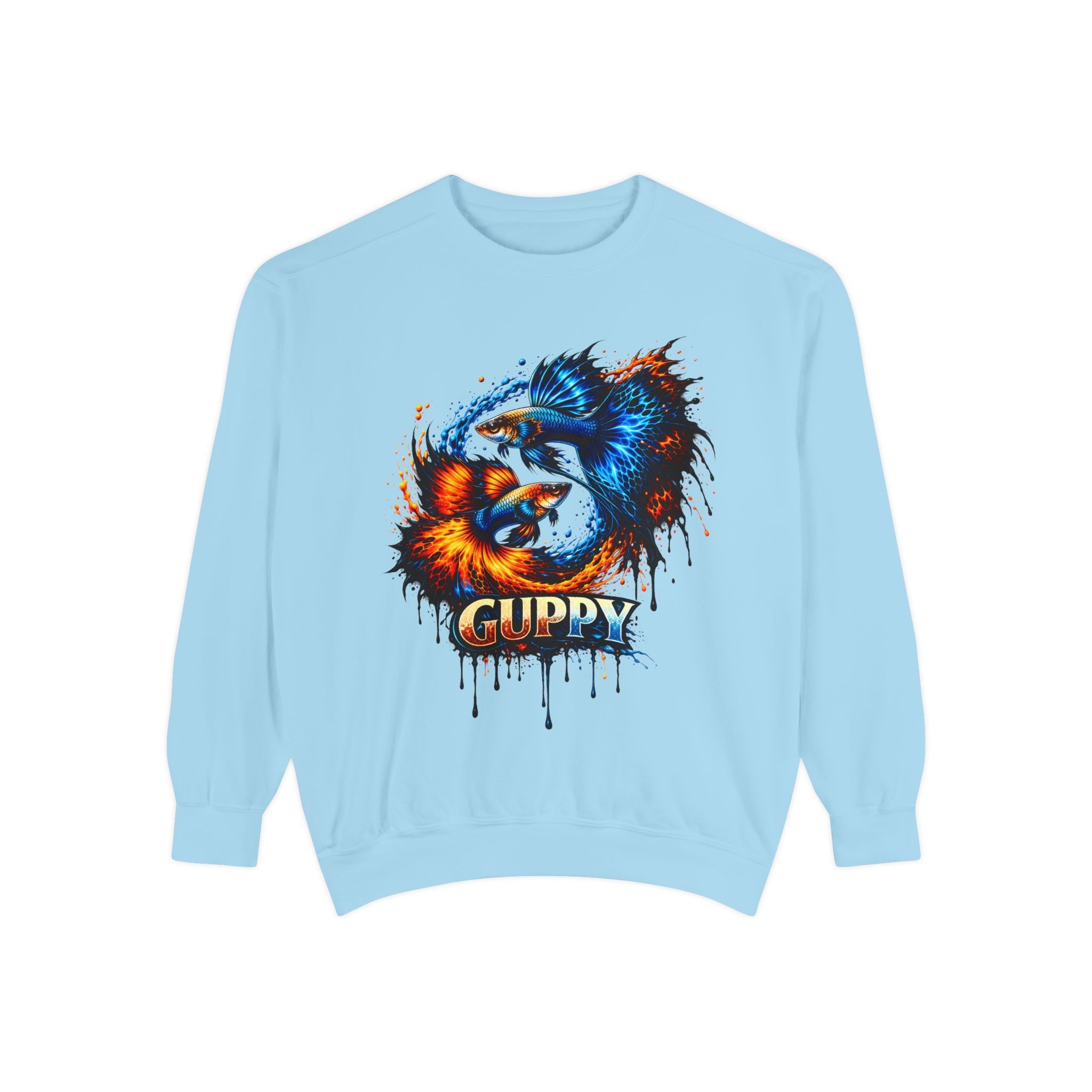 Fire & Ice Guppy – Premium "Neon Flare" Garment-Dyed Sweatshirt