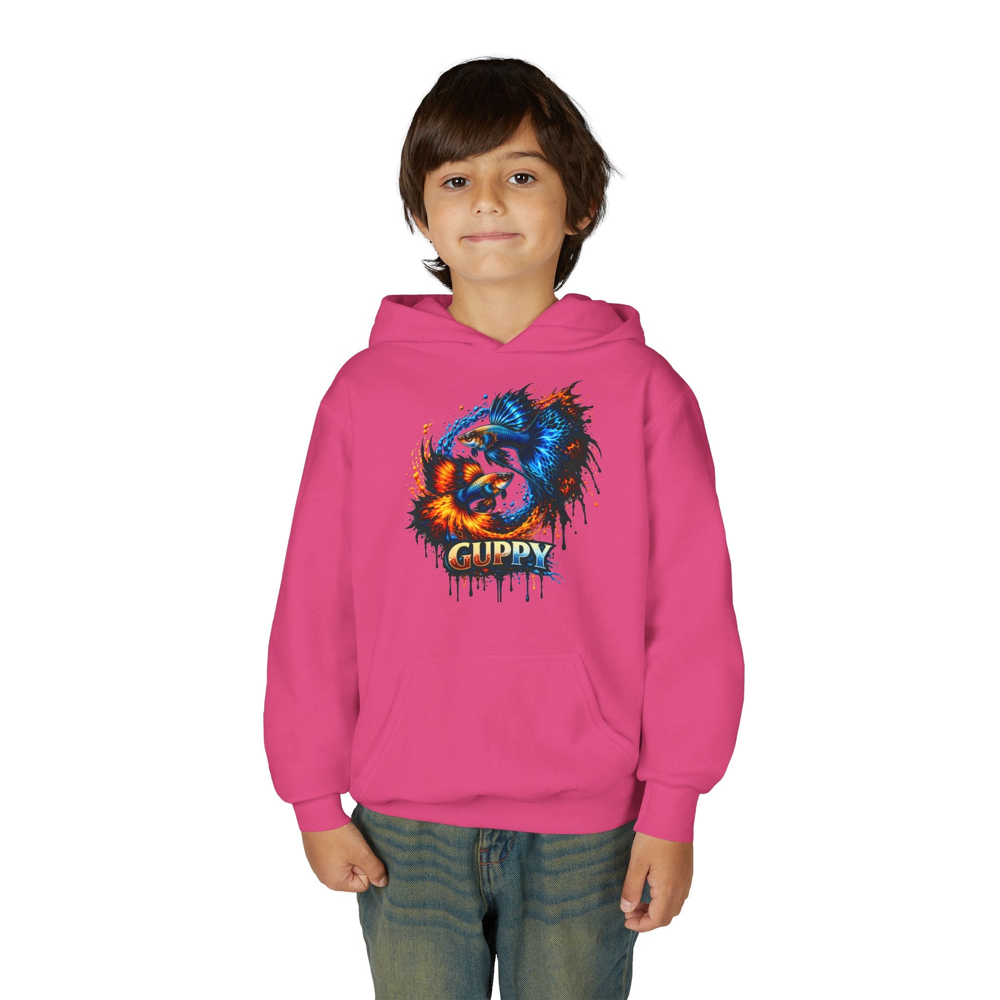 Fire & Ice Guppy – Kids "Neon Flare" Fleece Hoodie