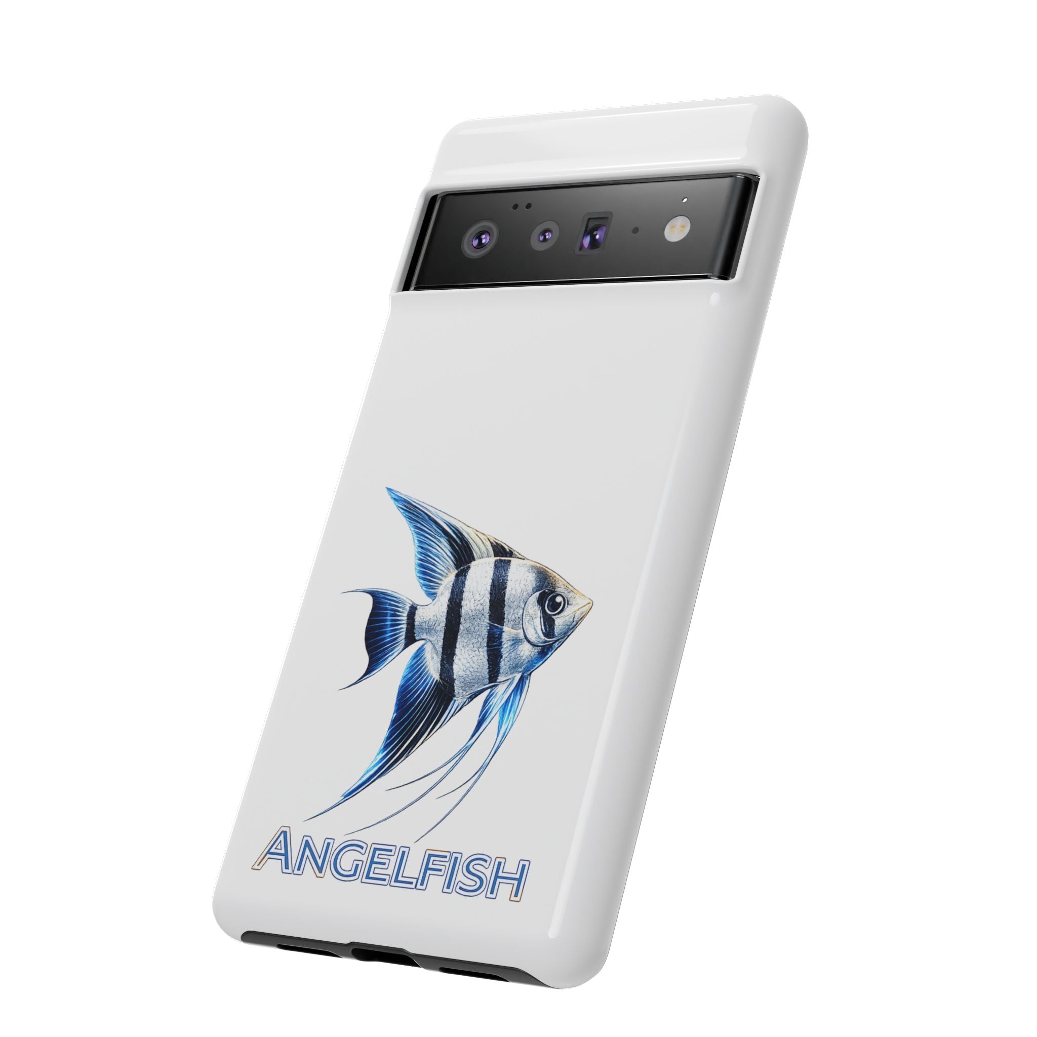 Angelfish Tough Phone Case – Durable Protective Case with Blue Tropical Fish Design