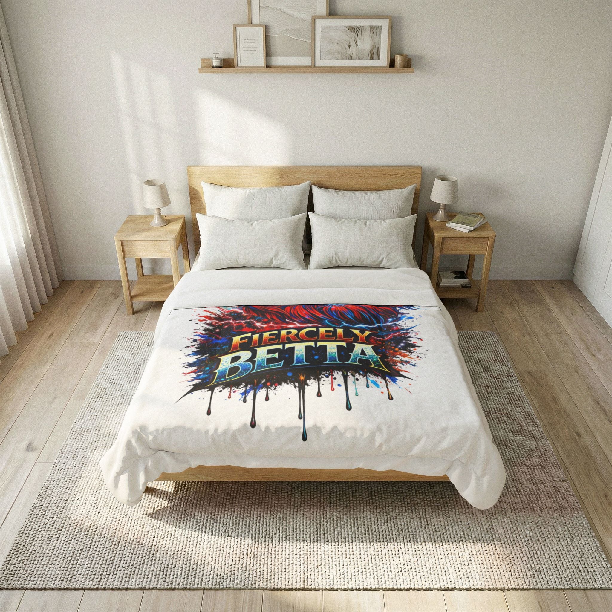 Fiercely Betta Cotton Comforter — Colorful Betta Fish Bedding