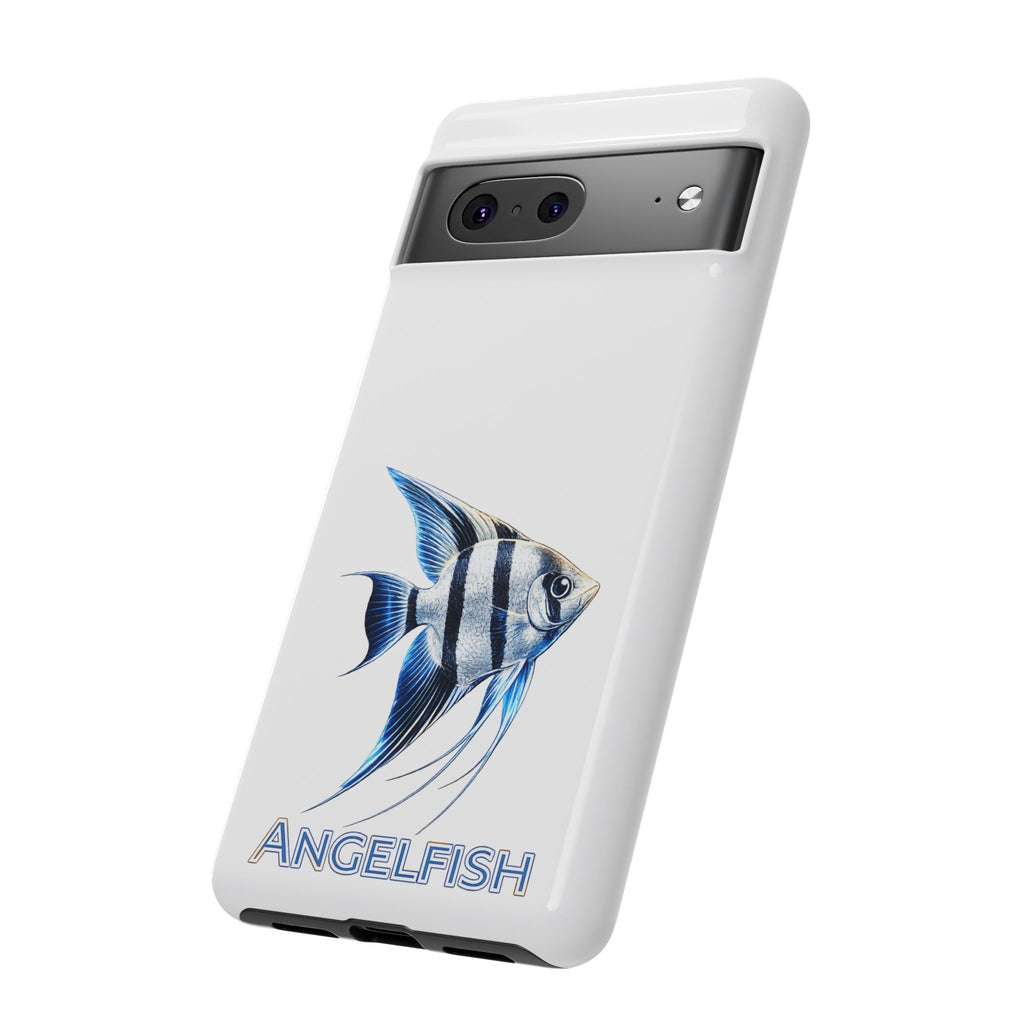 Angelfish Tough Phone Case – Durable Protective Case with Blue Tropical Fish Design