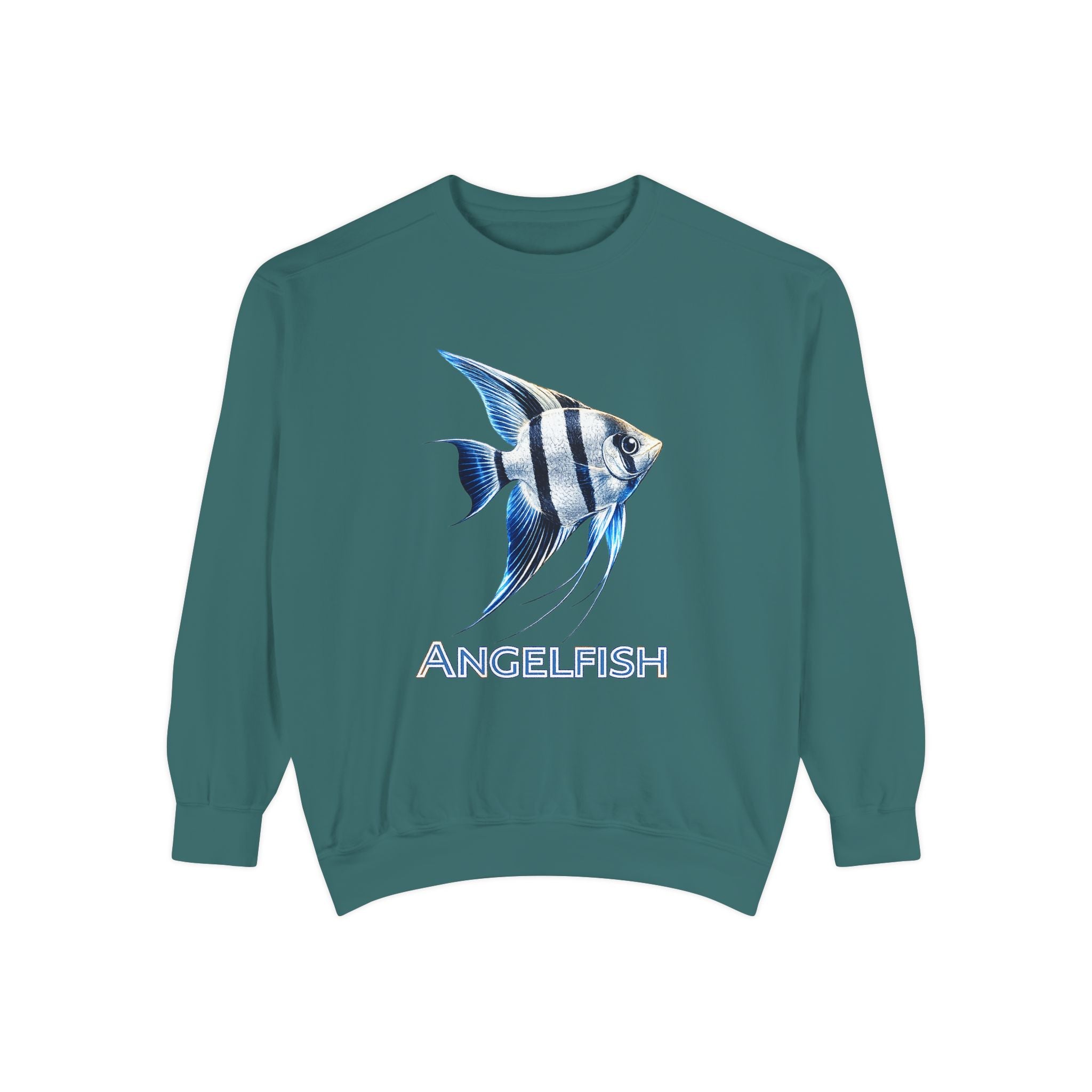 Angelfish Graphic Sweatshirt — Blue Tropical Fish Crewneck