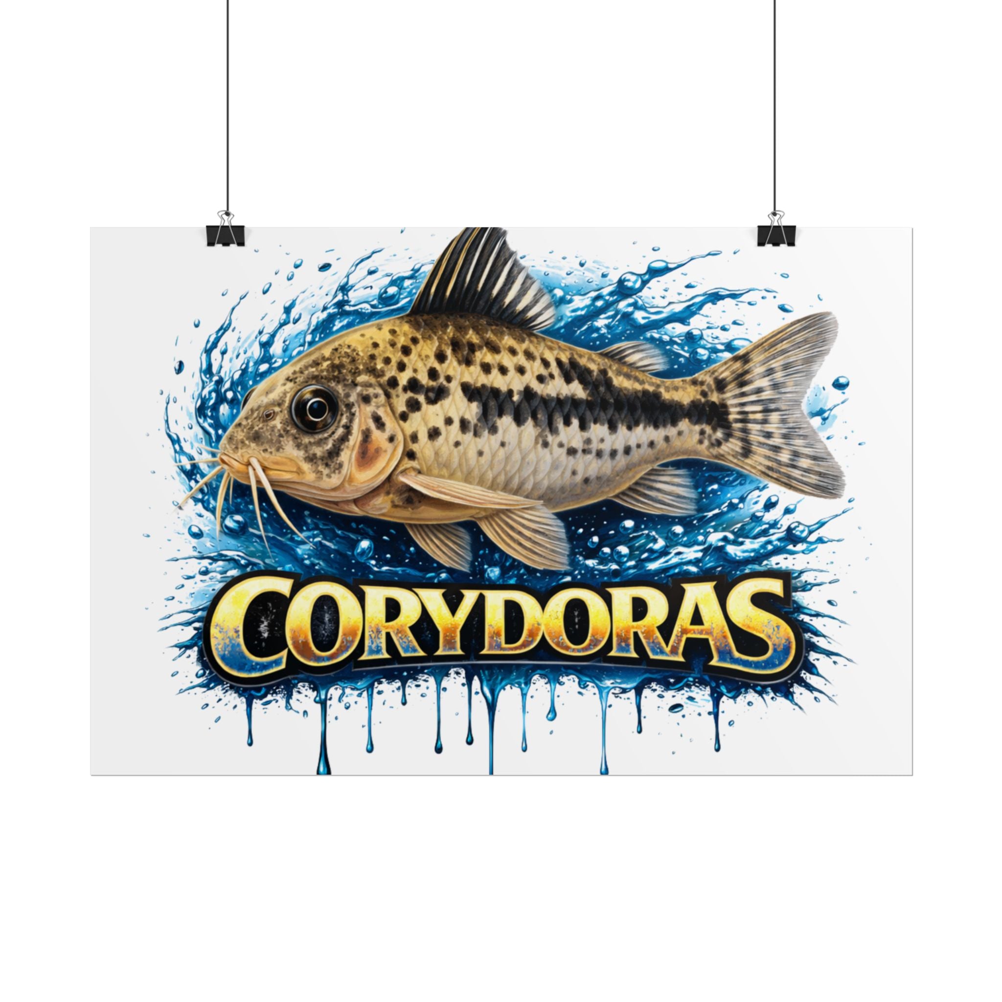 Corydoras Aquarium Fish Poster — Rolled Decorative Wall Art for Fishkeepers
