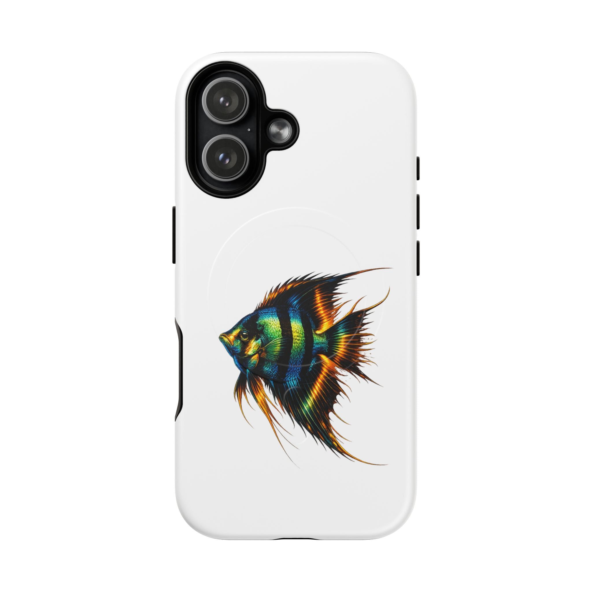 Angelfish Art Tough Magnetic Phone Case — Colorful Aquarium Fish iPhone Cover