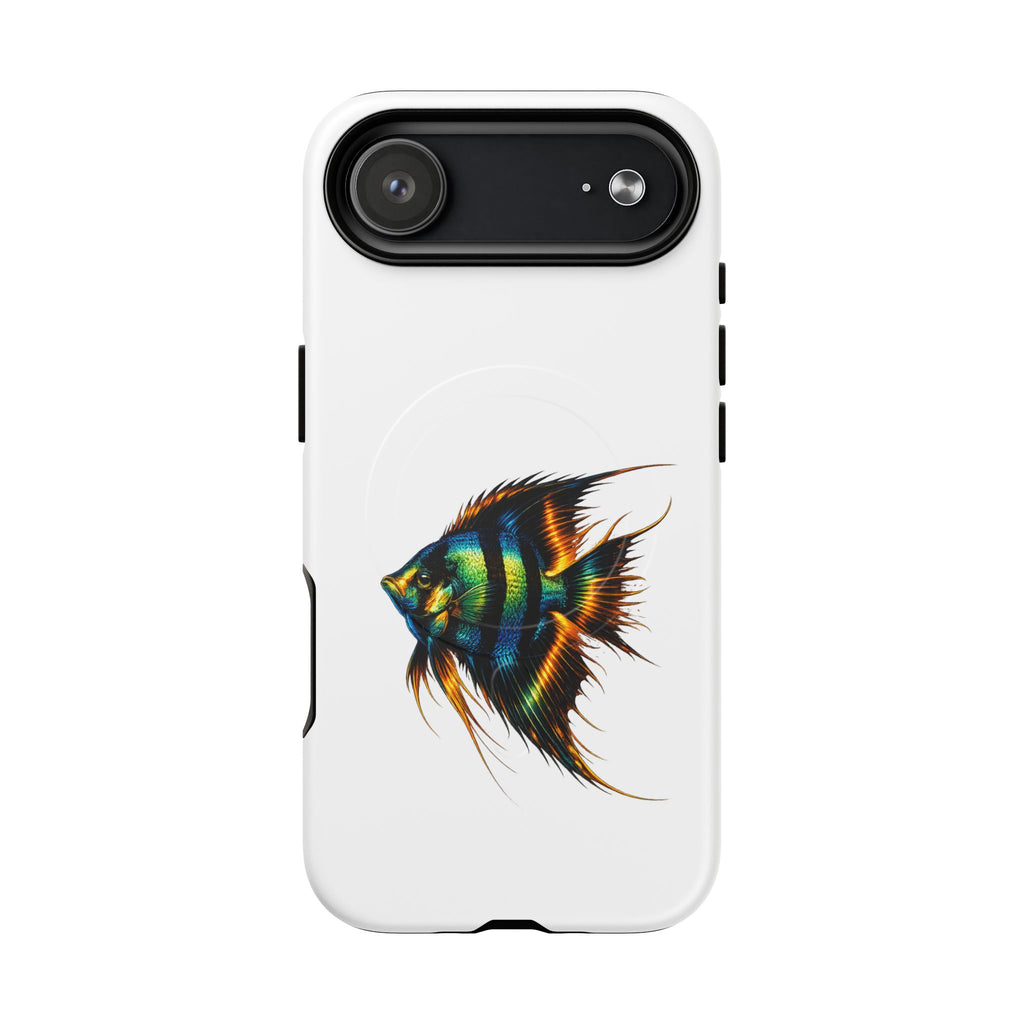 Angelfish Art Tough Magnetic Phone Case — Colorful Aquarium Fish iPhone Cover