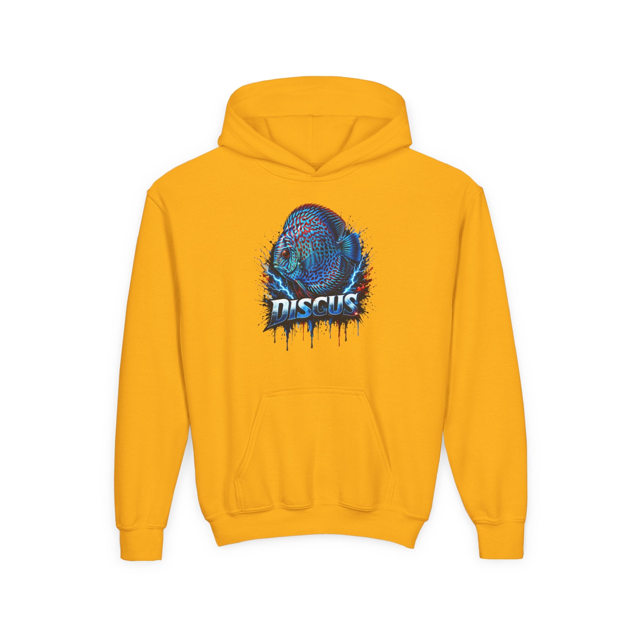 Youth Hoodie — Colorful Discus Fish Graphic Pullover