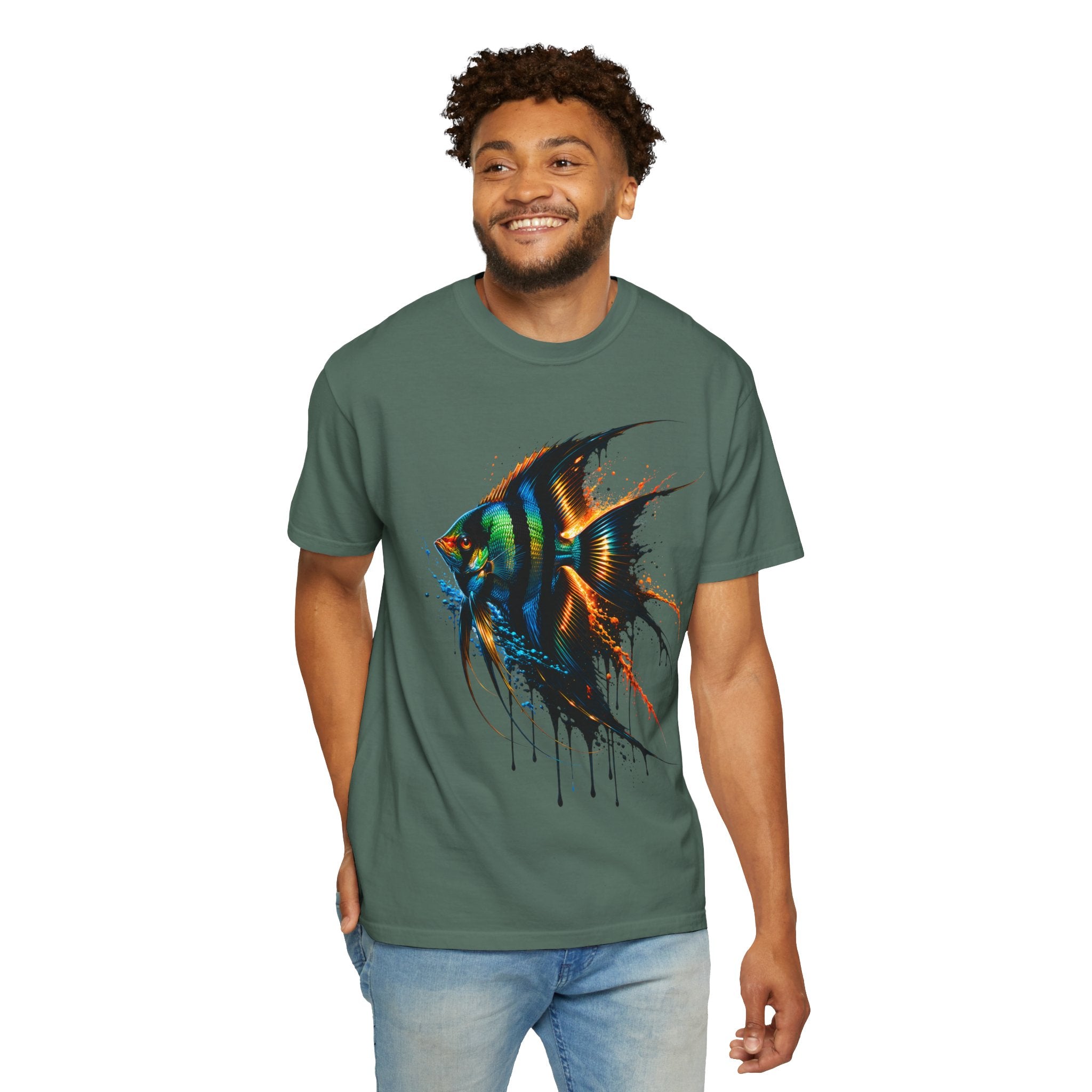 Vibrant Drip Angelfish Graphic Tee