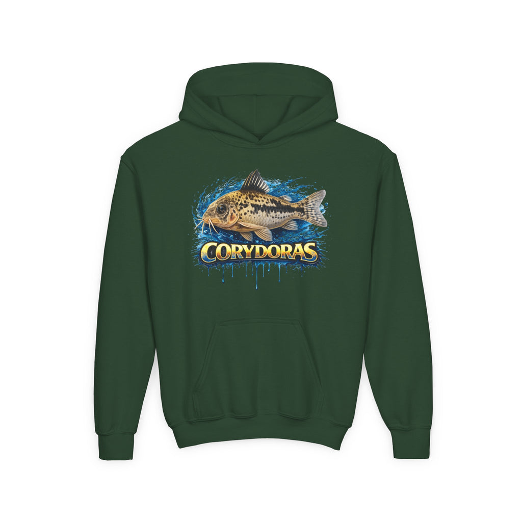 Corydoras Fish Youth Hoodie — Colorful Aquarium Catfish Design