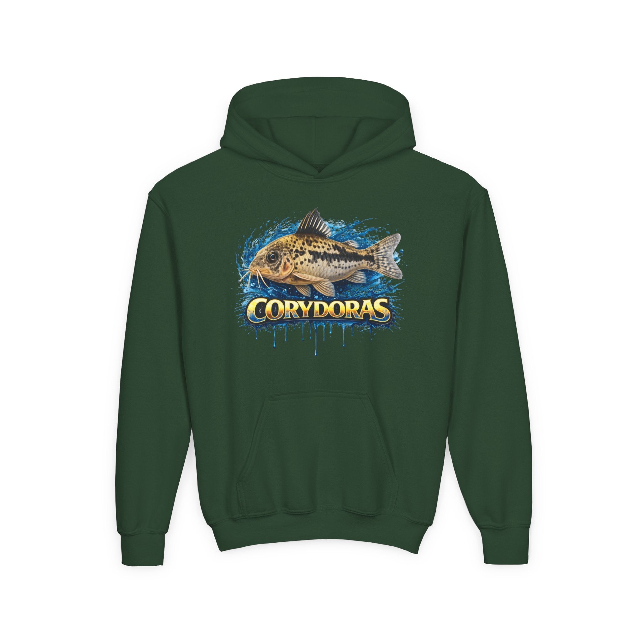Corydoras Fish Youth Hoodie — Colorful Aquarium Catfish Design