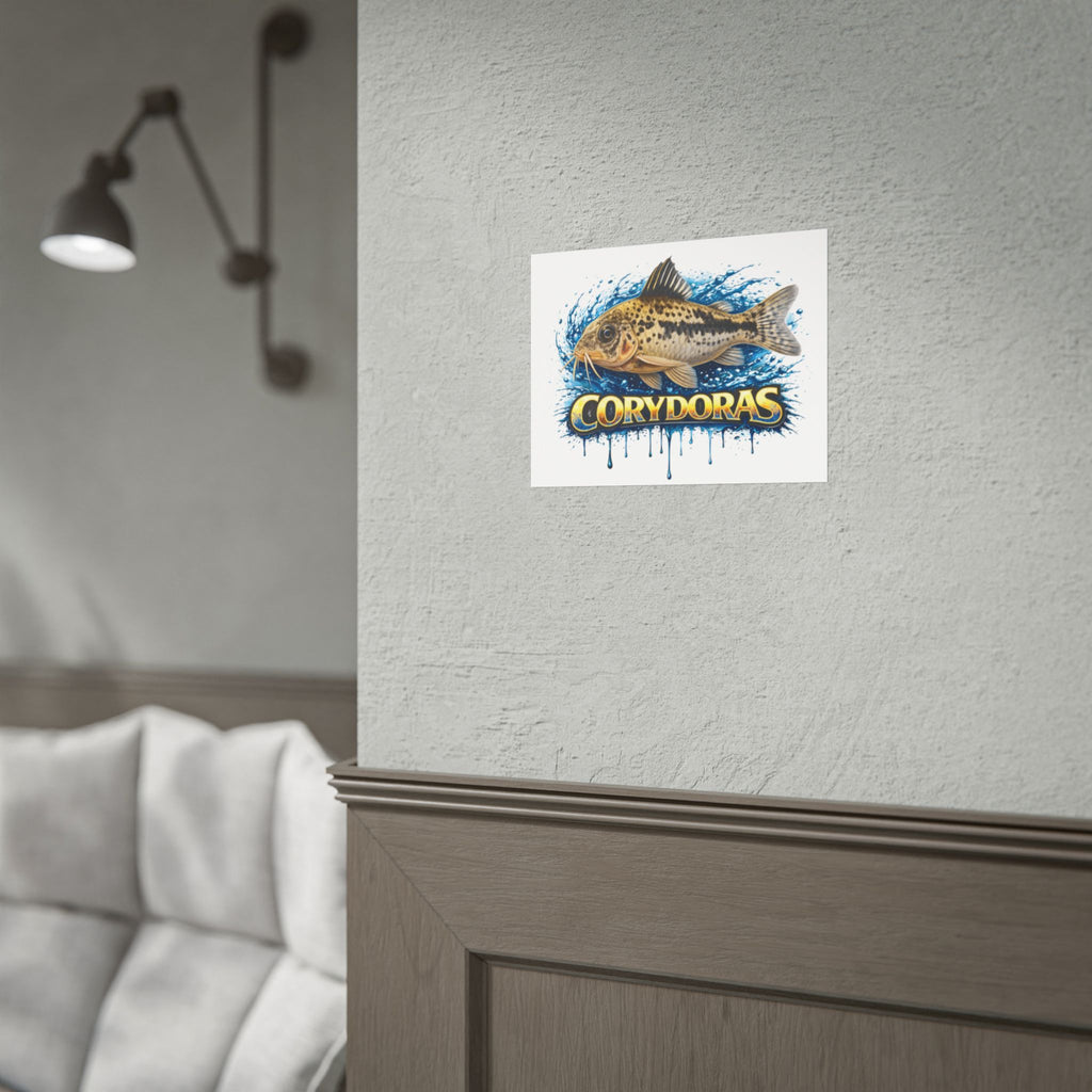 Corydoras Aquarium Fish Poster — Rolled Decorative Wall Art for Fishkeepers