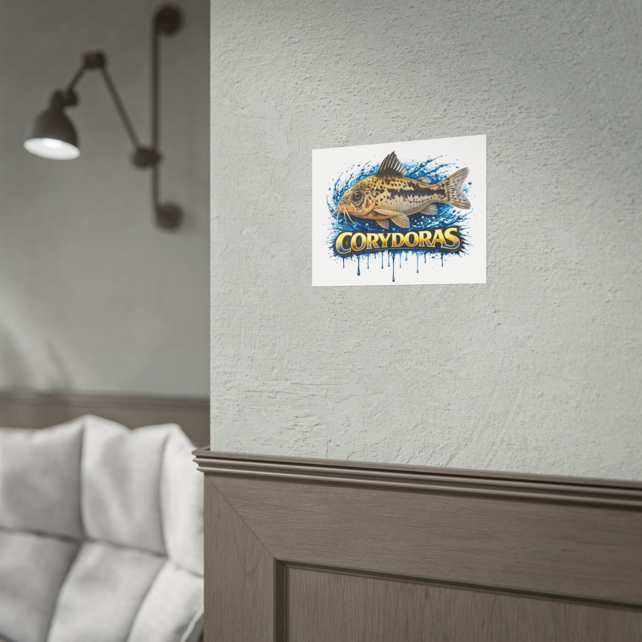 Corydoras Aquarium Fish Poster — Rolled Decorative Wall Art for Fishkeepers