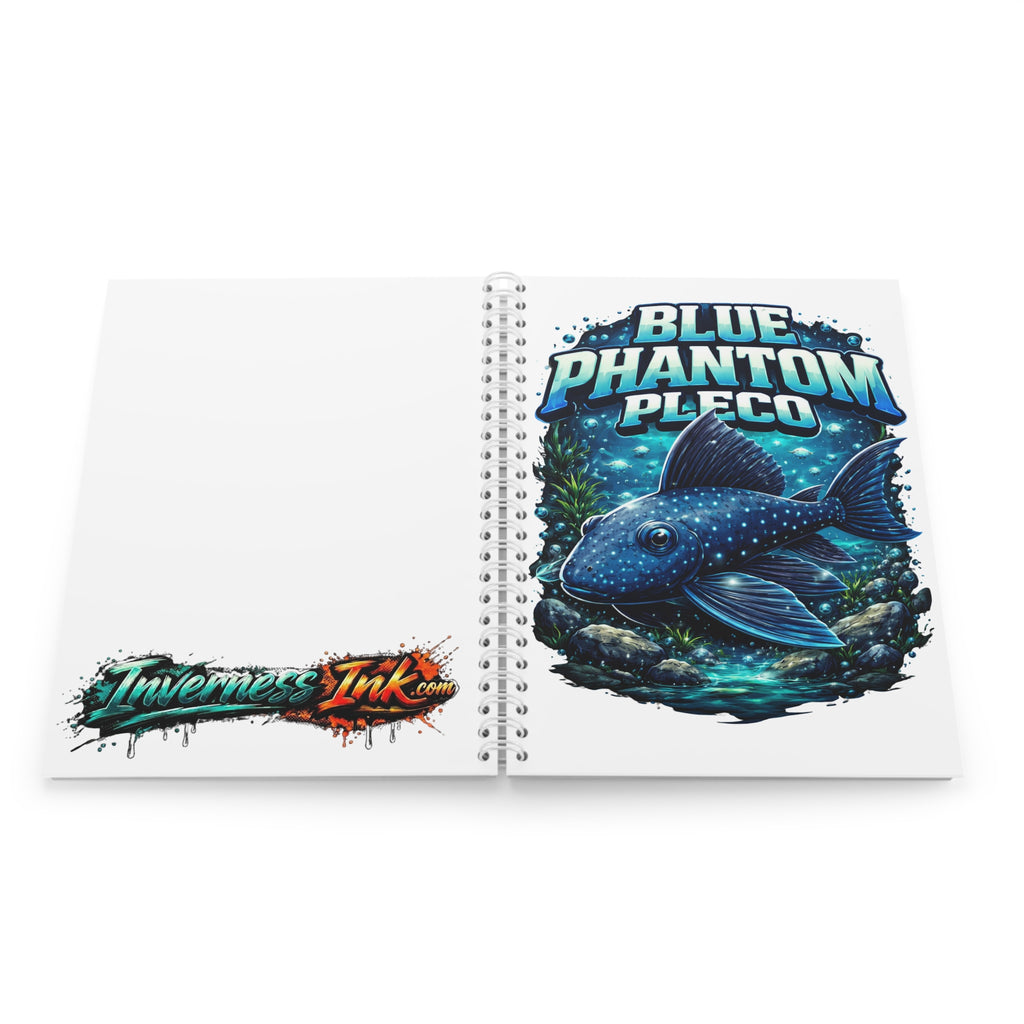 Blue Phantom Pleco Spiral Notebook — Aquarium Fish Journal for Fish keepers