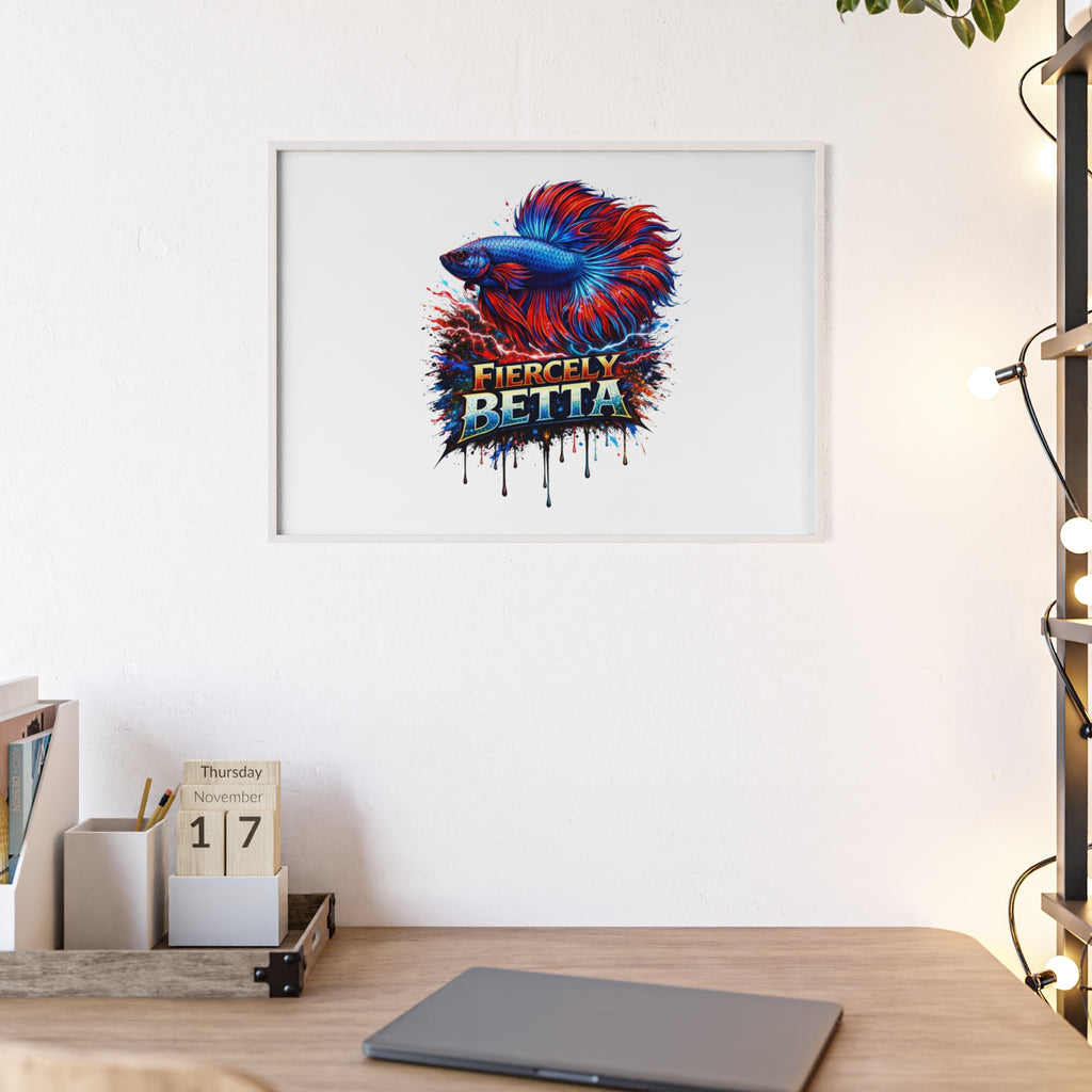 Fiercely Betta Framed Poster — Colorful Betta Fish Wall Art