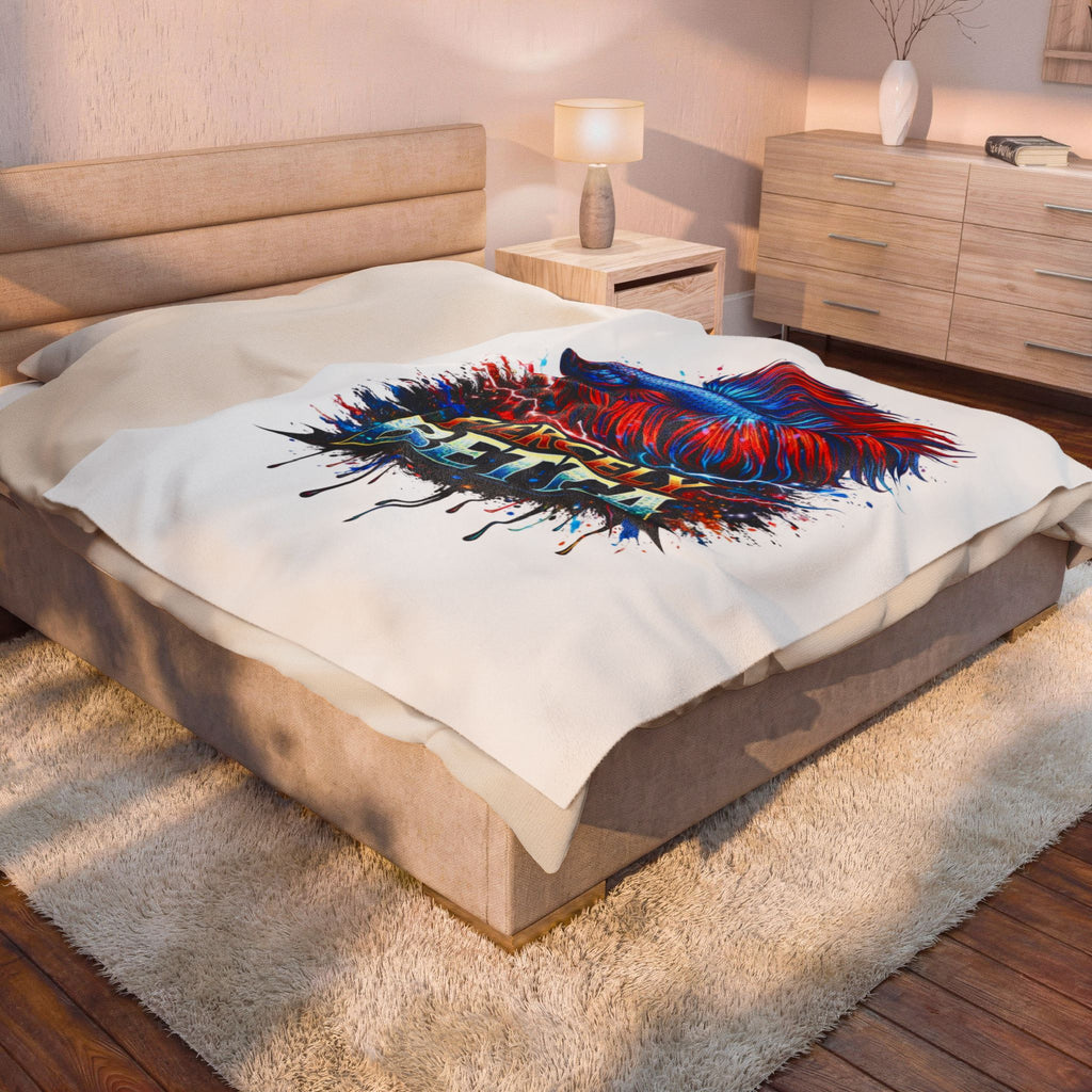 Fiercely Betta Plush Blanket — Vibrant Betta Fish Throw for Fish Lovers