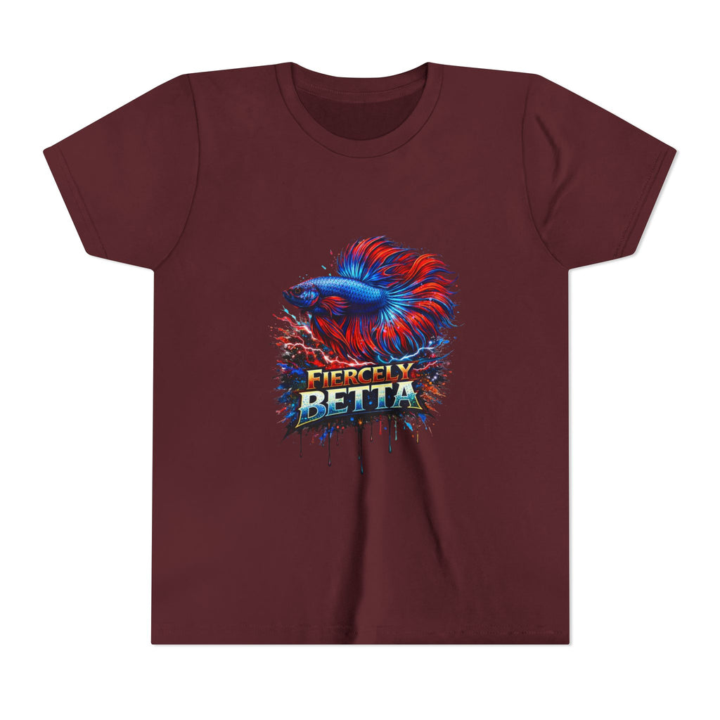 Fiercely Betta Youth Tee - Colorful Betta Fish Graphic Shirt