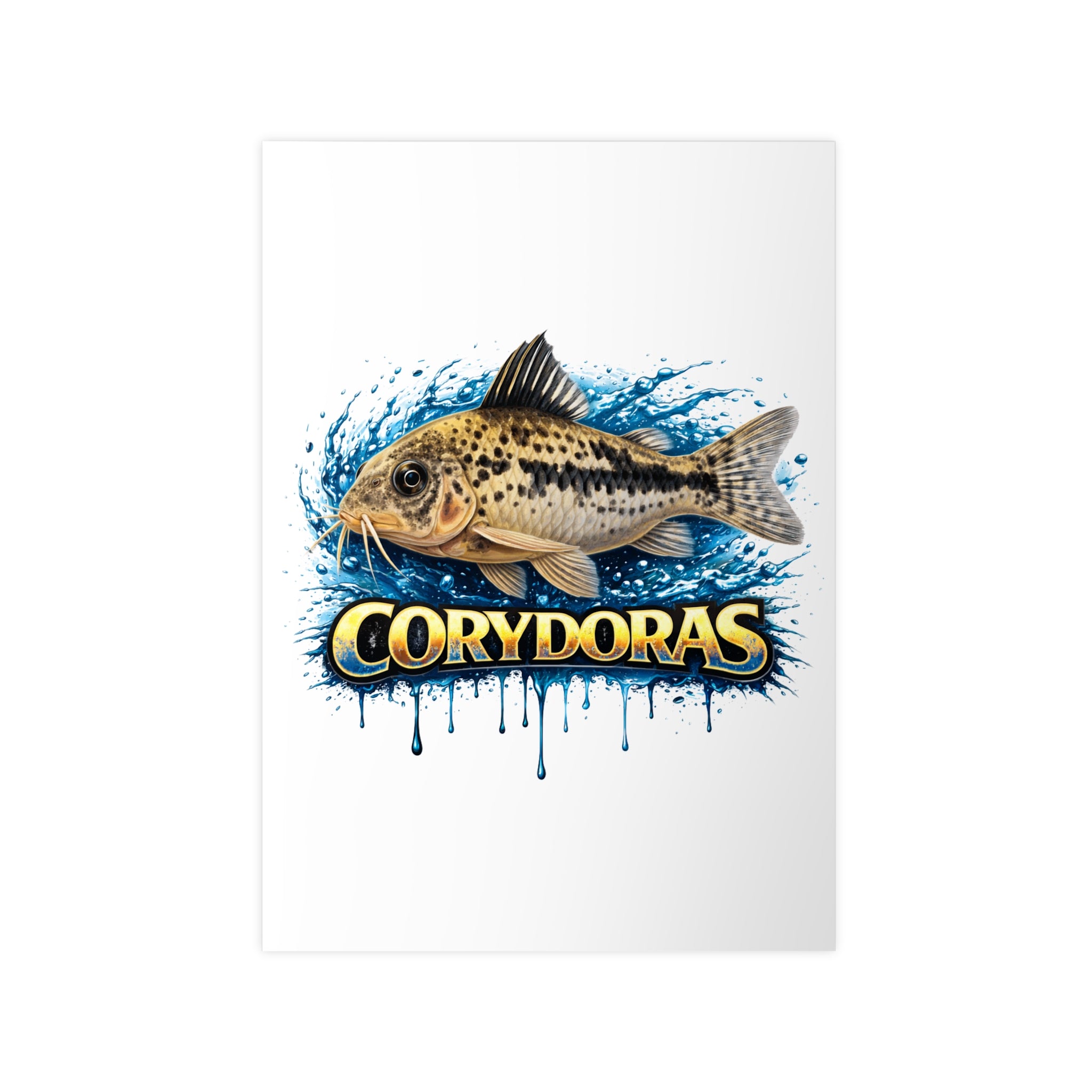 Peppered Cory Photopaper Poster — Colorful Aquarium Catfish Art Print