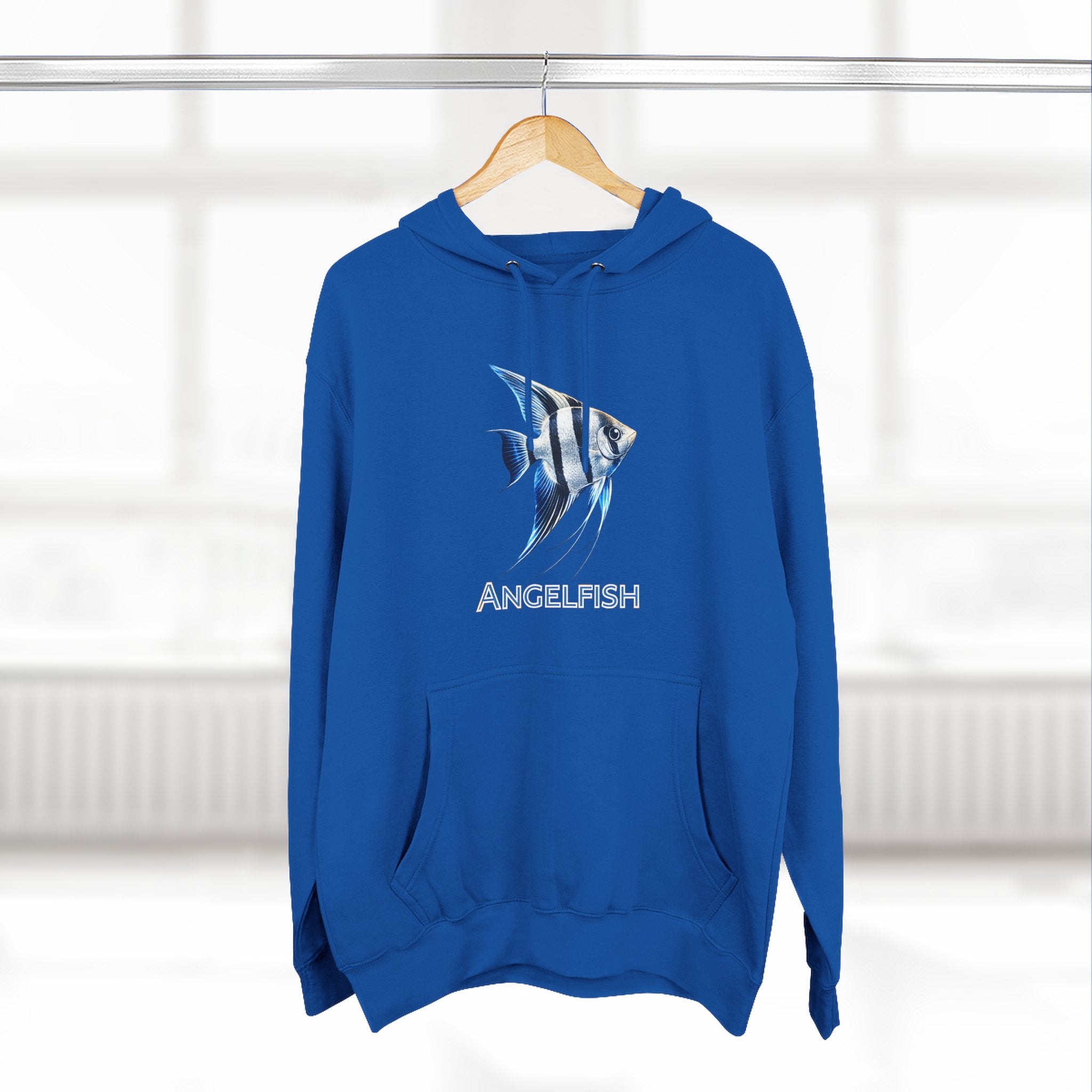Angelfish Graphic Hoodie — Blue Aquarium Fish Pullover