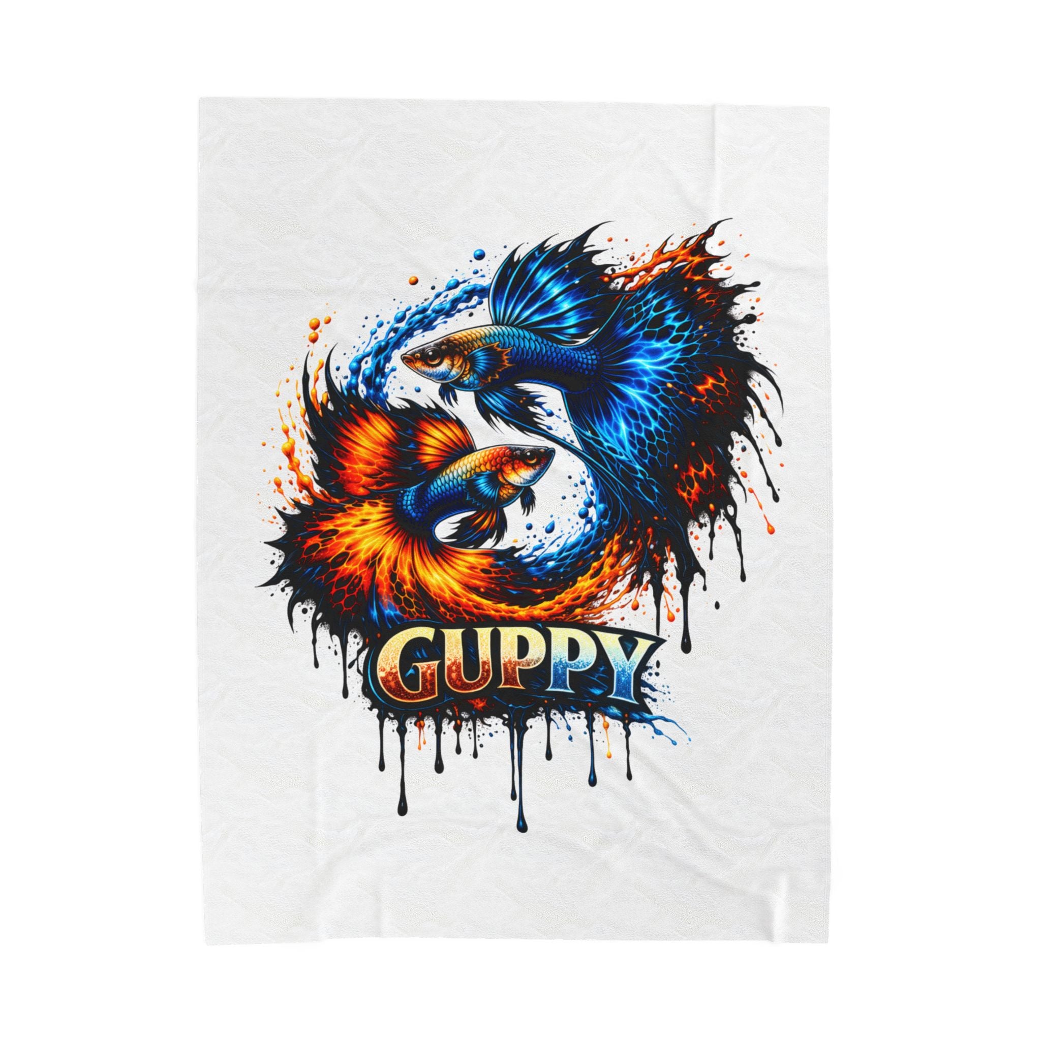 Fire & Ice Guppy – Premium "Infinite Flow" Velveteen Blanket