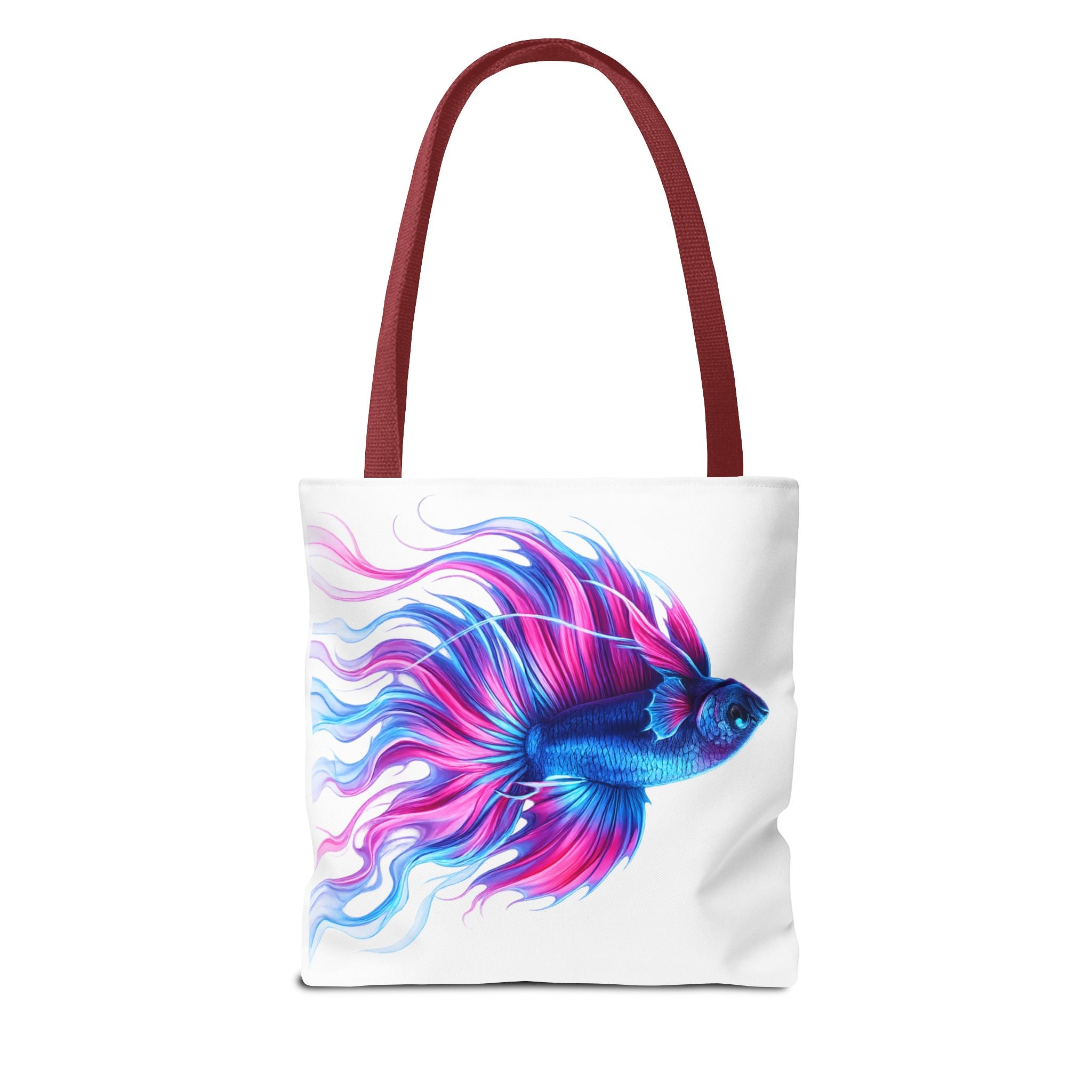 Colorful Betta Fish Tote Bag — Vibrant Blue & Pink Aquatic Art Beach Tote