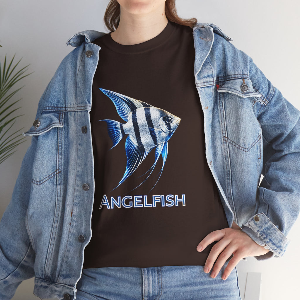 Angelfish Graphic Tee — Blue Tropical Fish Shirt