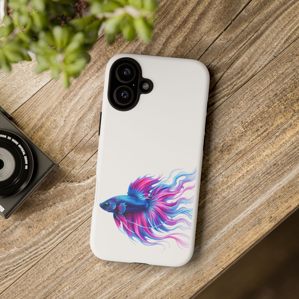 Betta Fish Tough Phone Case — Colorful Watercolor Fish Protective Cover
