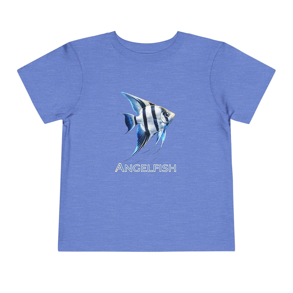 Angelfish Toddler Tee – Blue Aquarium Fish Graphic Shirt