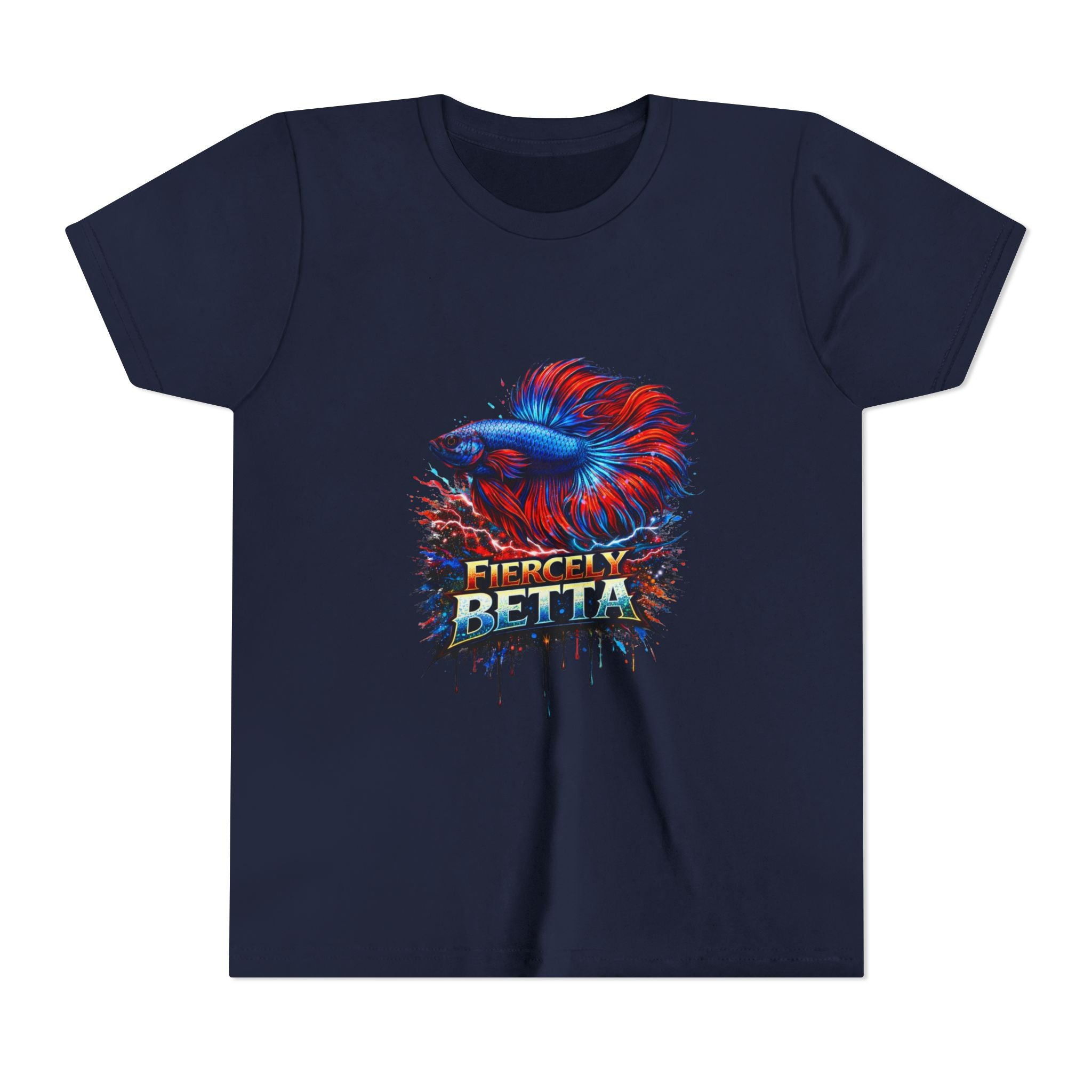Fiercely Betta Youth Tee - Colorful Betta Fish Graphic Shirt