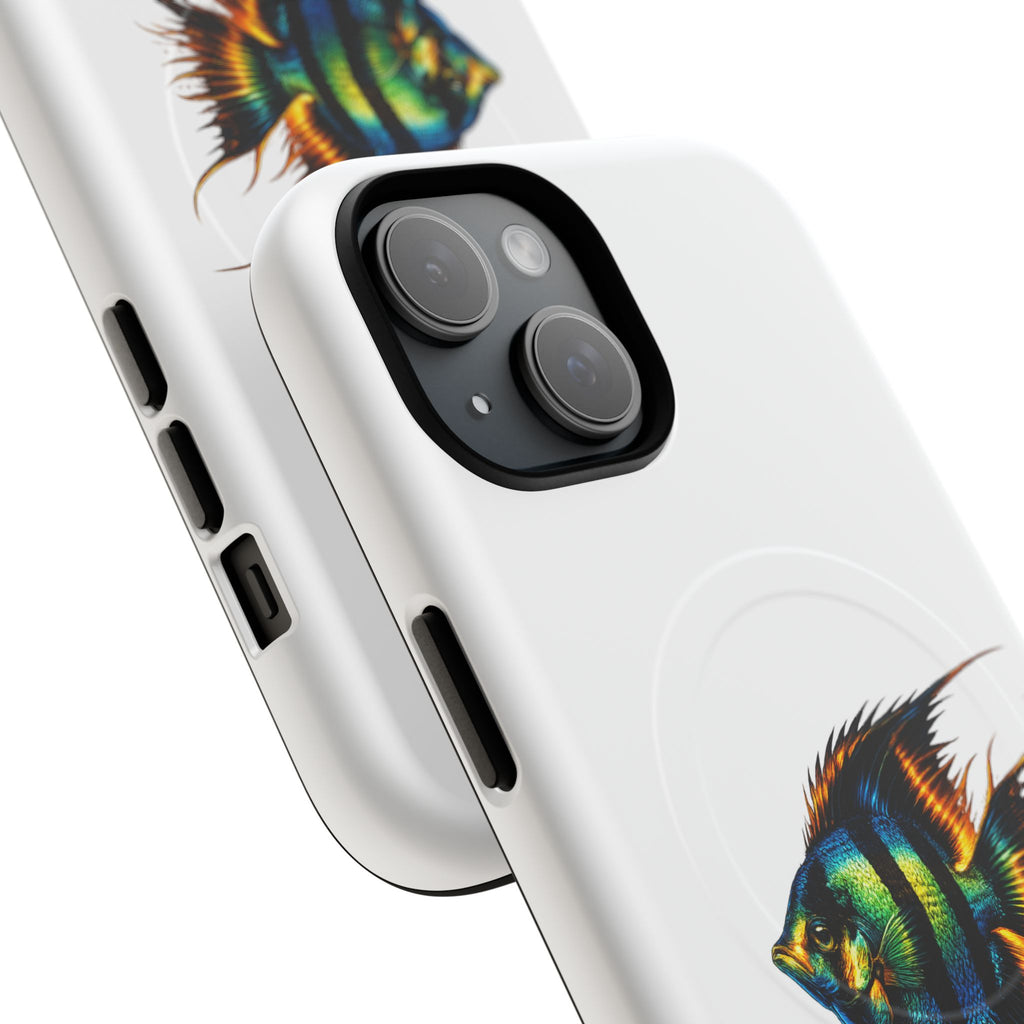 Angelfish Art Tough Magnetic Phone Case — Colorful Aquarium Fish iPhone Cover