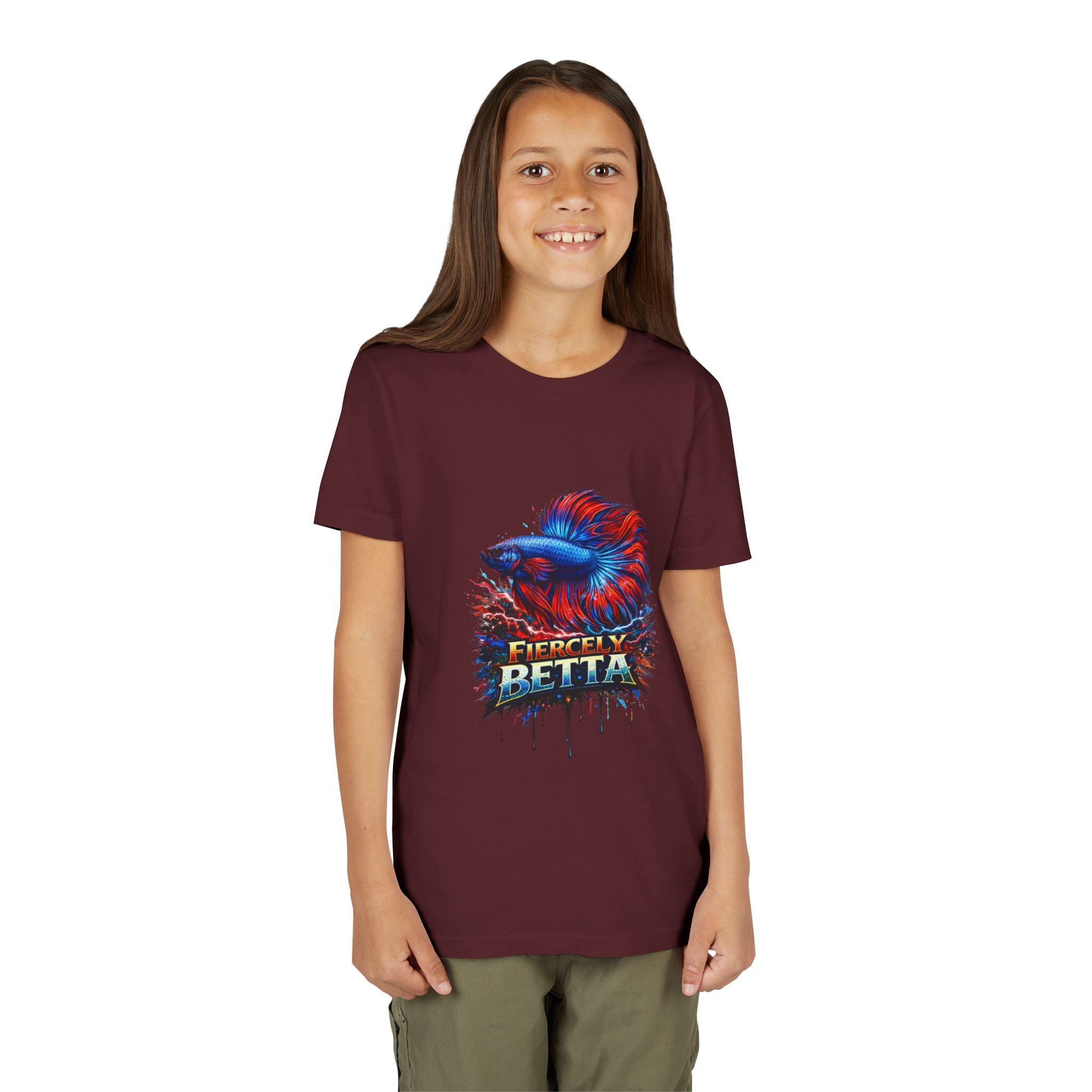 Fiercely Betta Youth Tee - Colorful Betta Fish Graphic Shirt