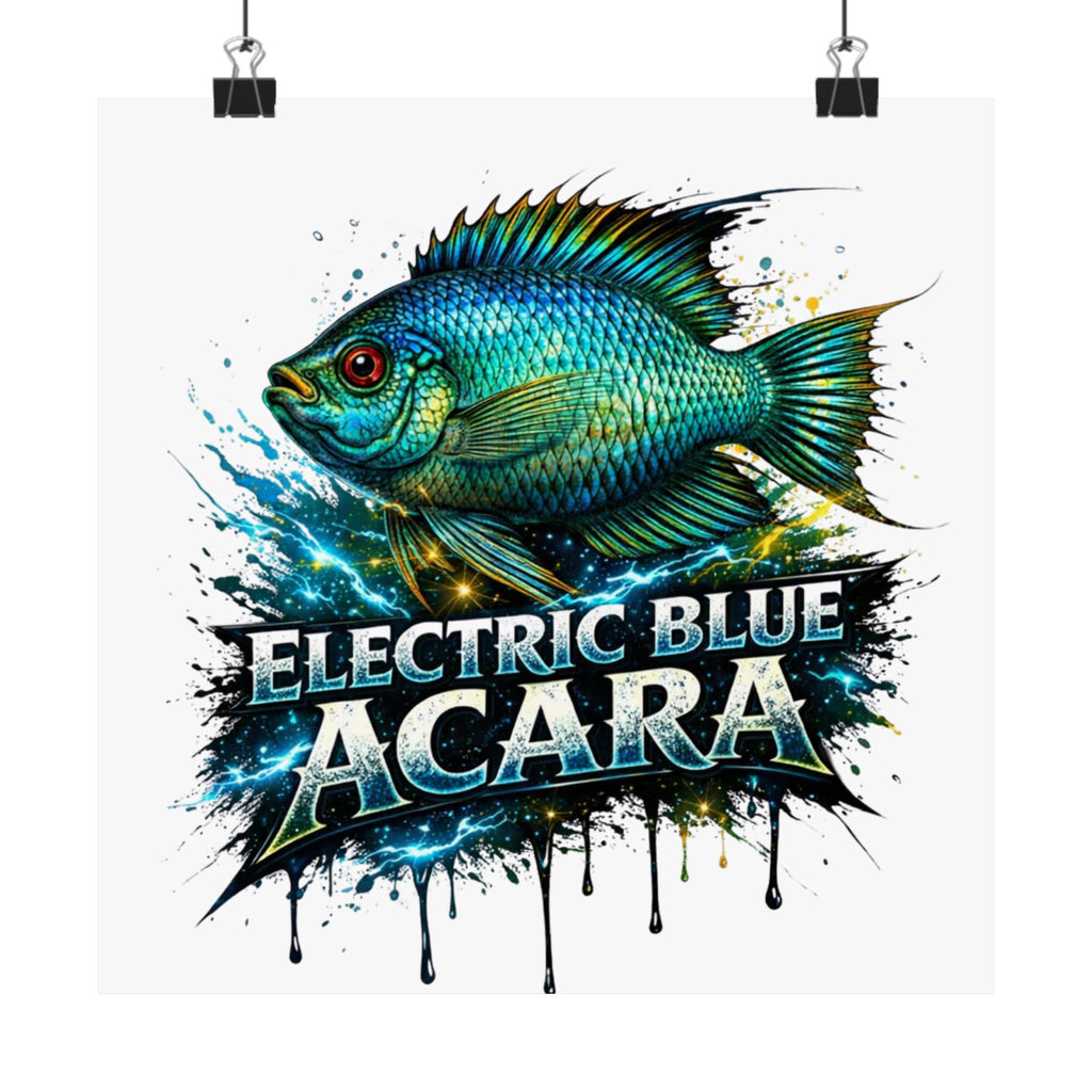 Electric Blue Acara – Matte Vertical Poster