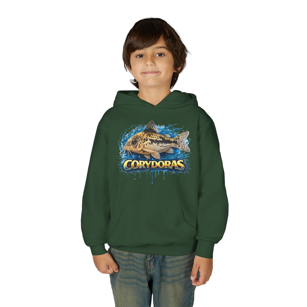 Corydoras Fish Youth Hoodie — Colorful Aquarium Catfish Design