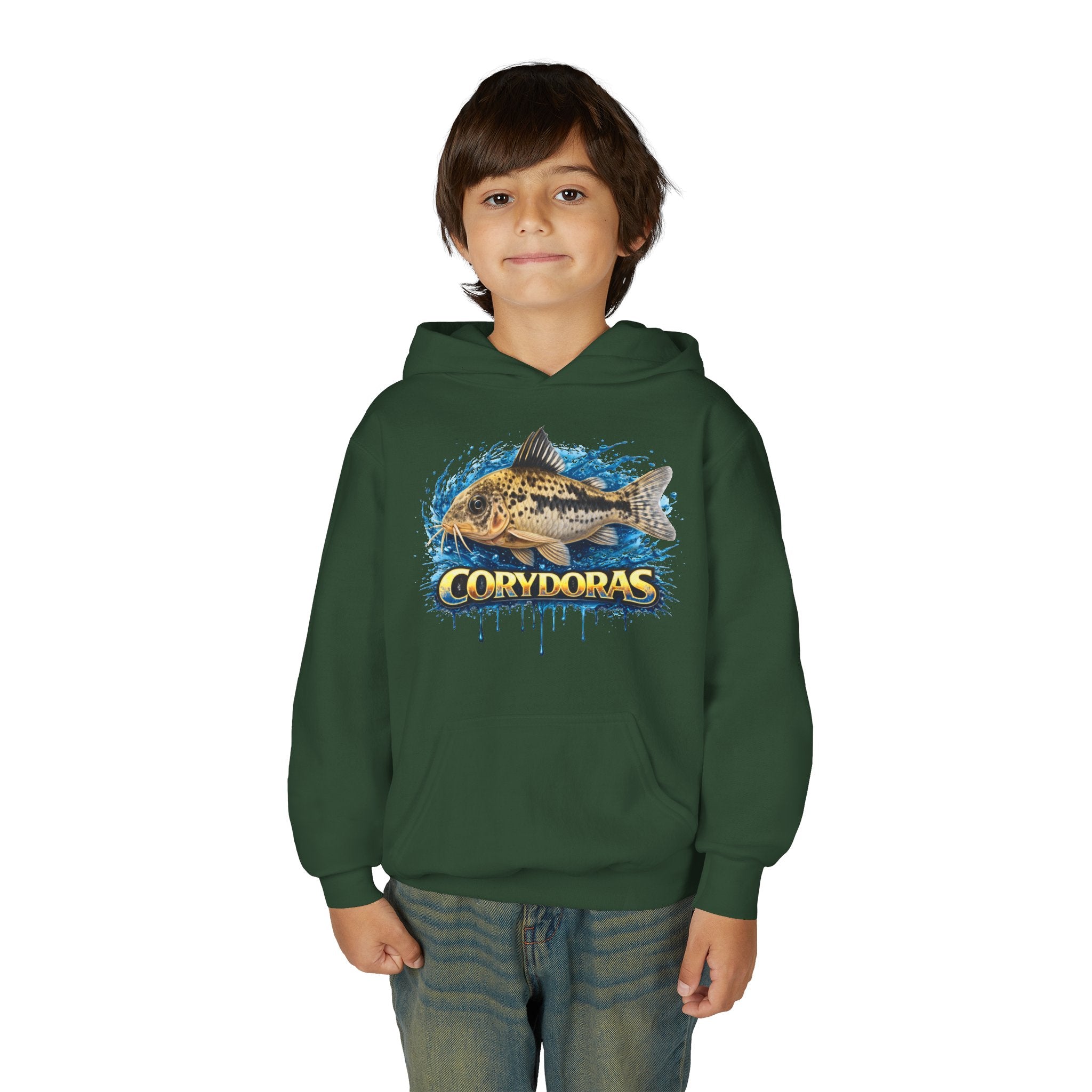 Corydoras Fish Youth Hoodie — Colorful Aquarium Catfish Design