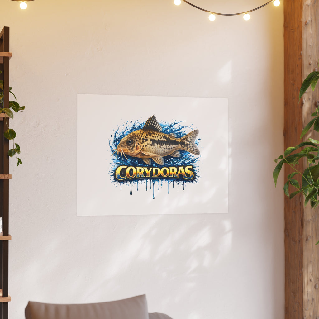 Corydoras Fish Poster — Decorative Aquarium Art Print (Satin/Matte)