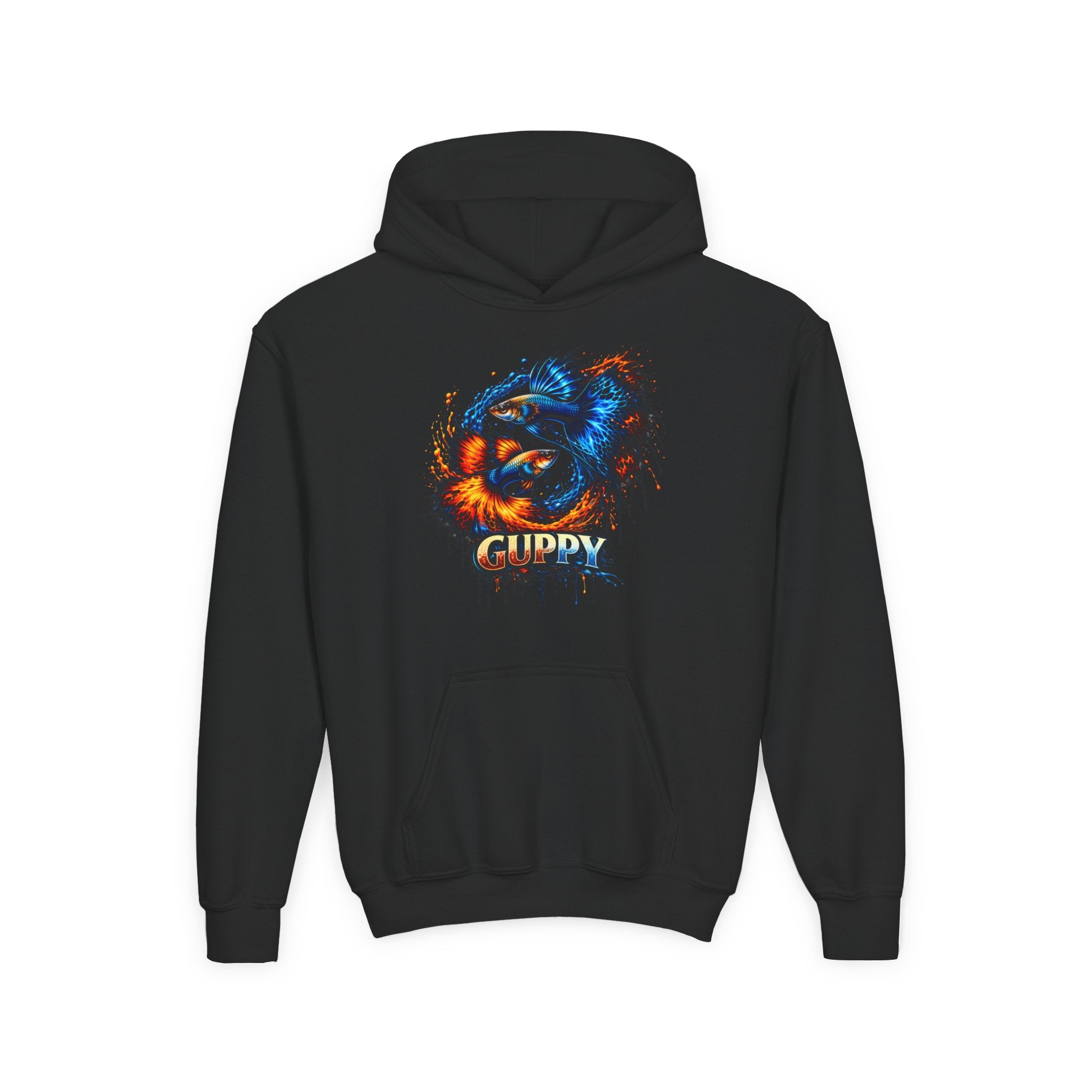 Fire & Ice Guppy – Kids "Neon Flare" Fleece Hoodie