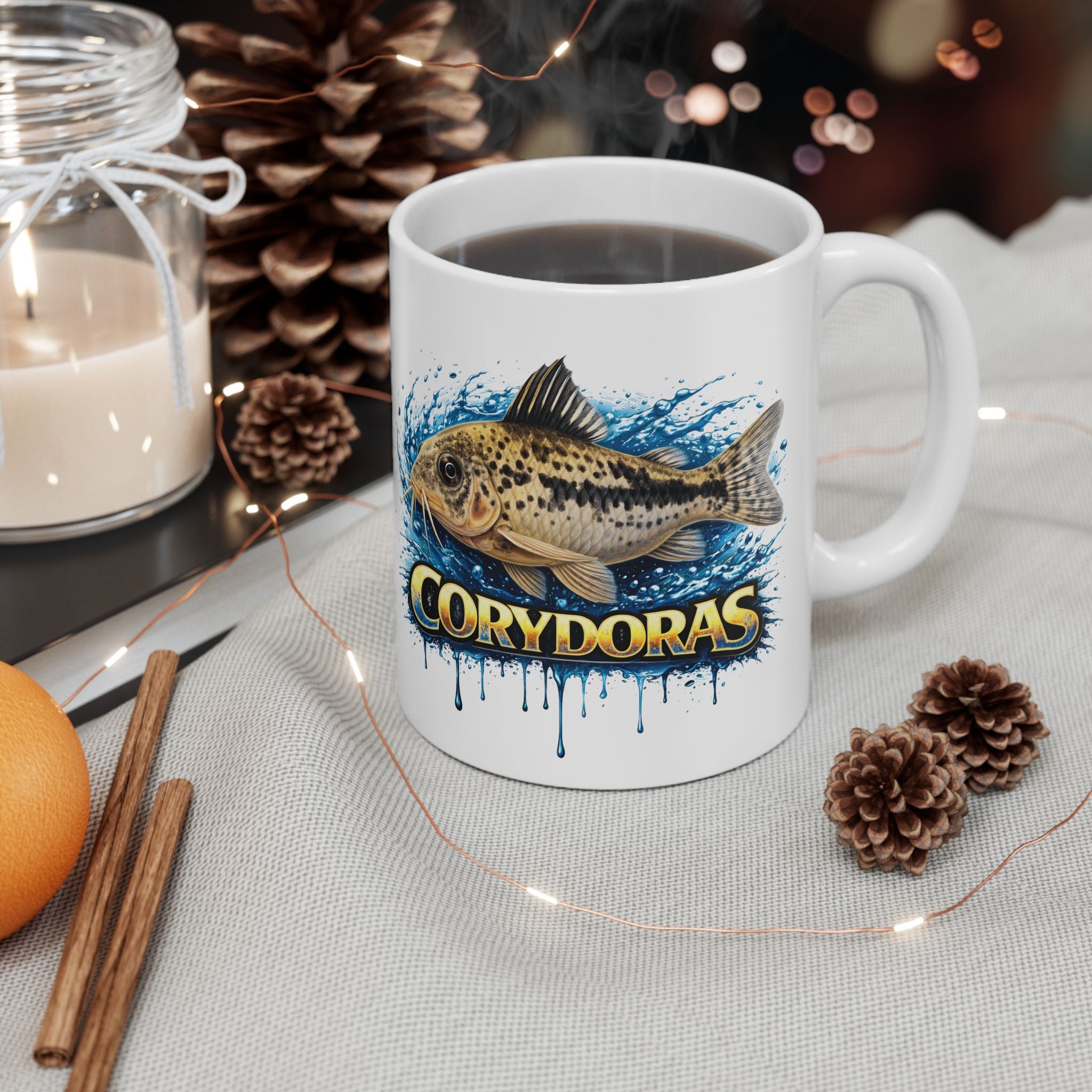 Peppered Cory – Premium Glossy Ceramic Mug — Aquarium Lover Coffee Cup (11oz/15oz)