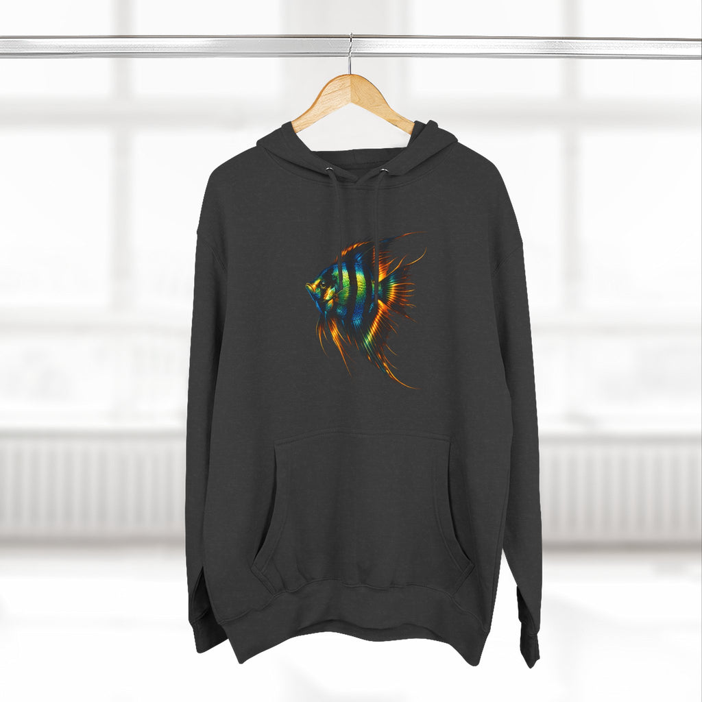 Angelfish Watercolor Hoodie – Colorful Aquarium Fish Graphic Fleece Pullover