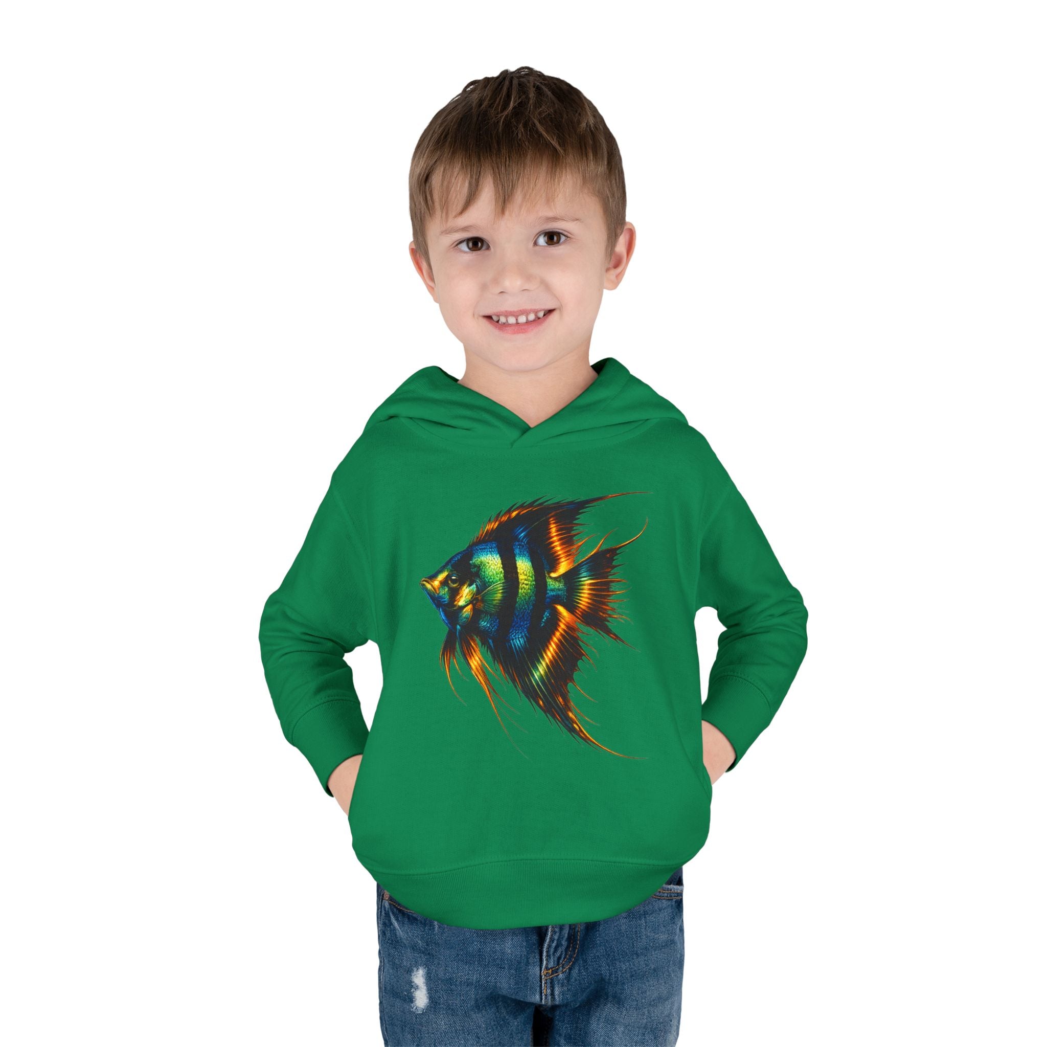 Toddler Hoodie with Colorful Angelfish Graphic