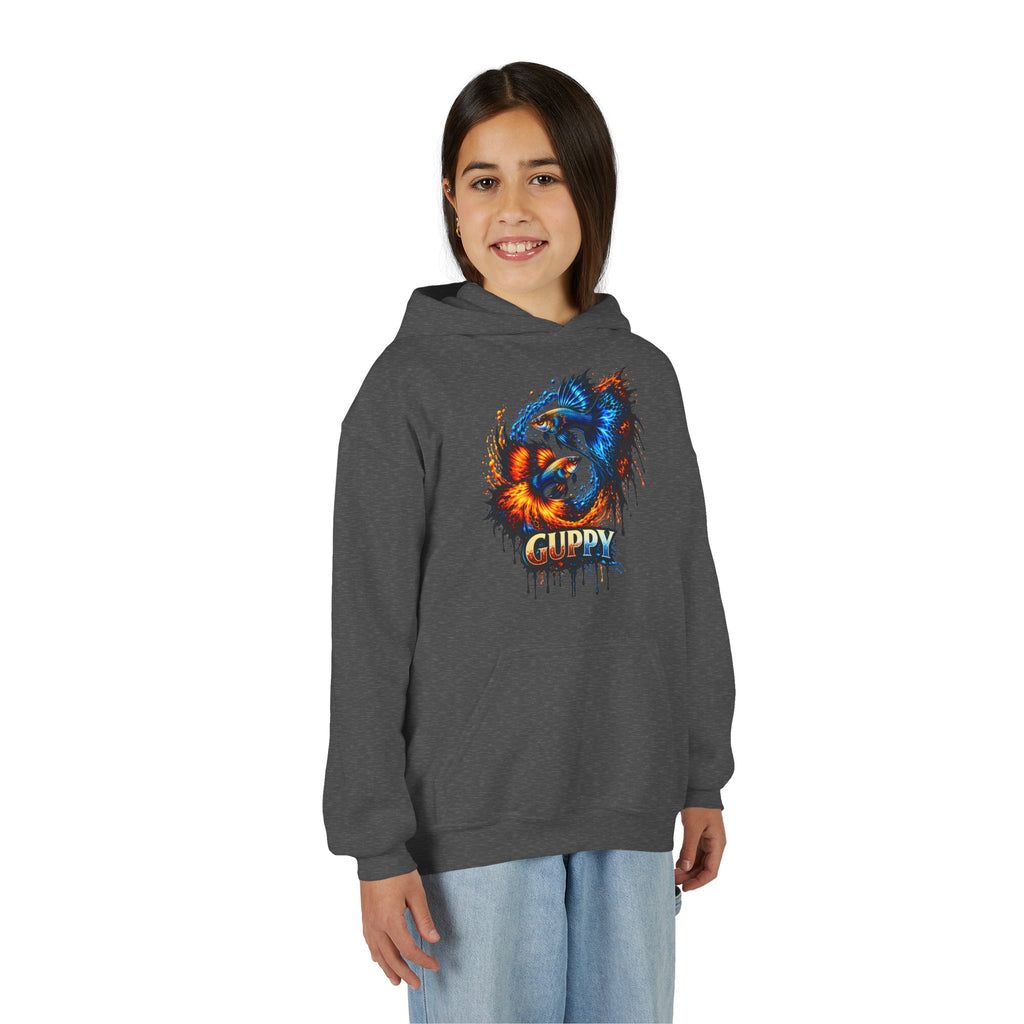 Fire & Ice Guppy – Kids "Neon Flare" Fleece Hoodie