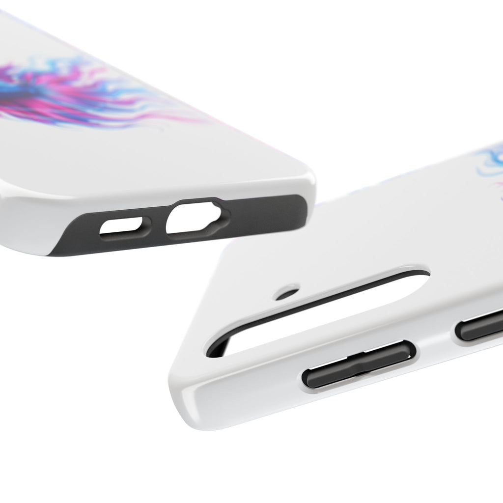 Betta Fish Tough Phone Case — Colorful Blue & Pink Aquarium Art