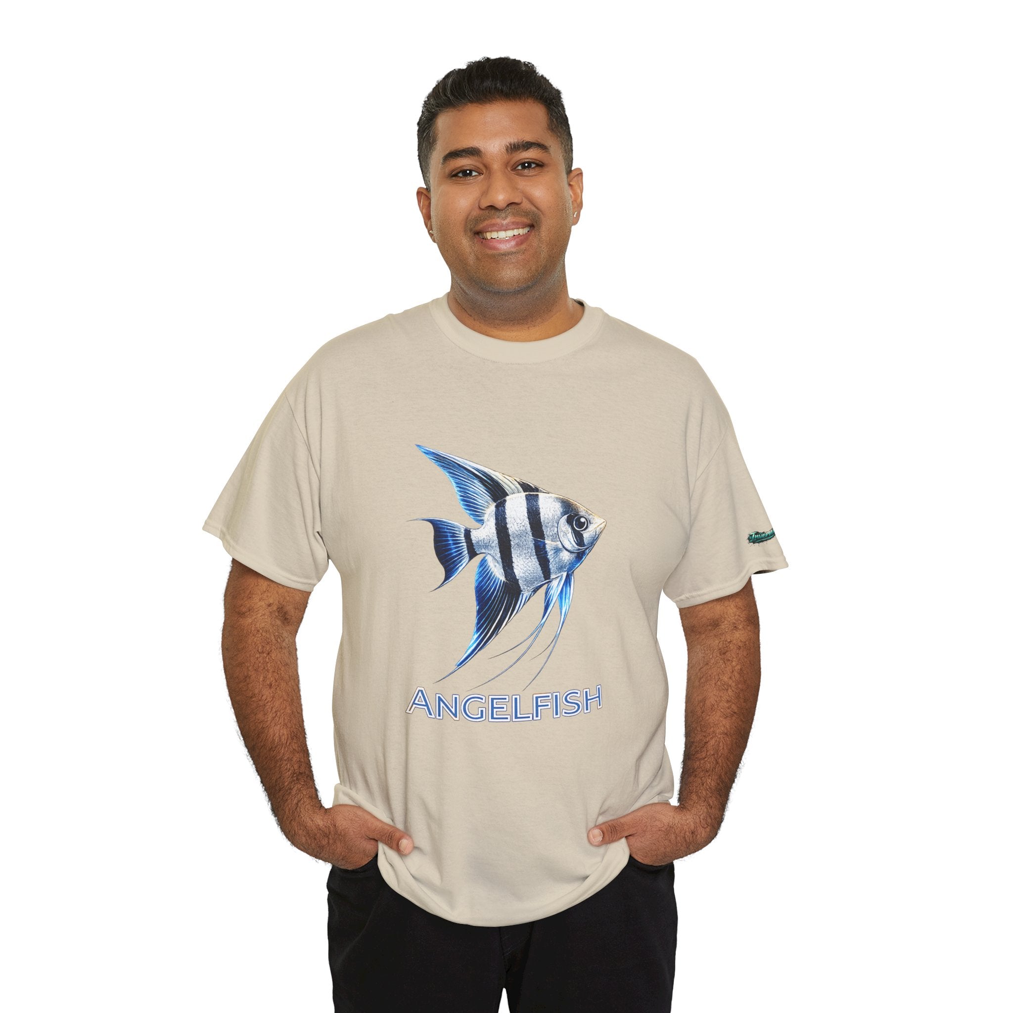 Angelfish Graphic Tee — Blue Tropical Fish Shirt