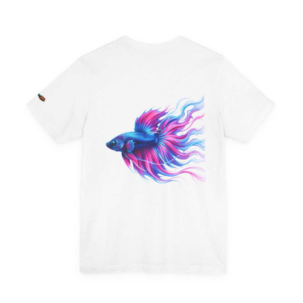 Betta Fish Graphic Tee — Vibrant Blue & Pink Aquatic Art T‑Shirt