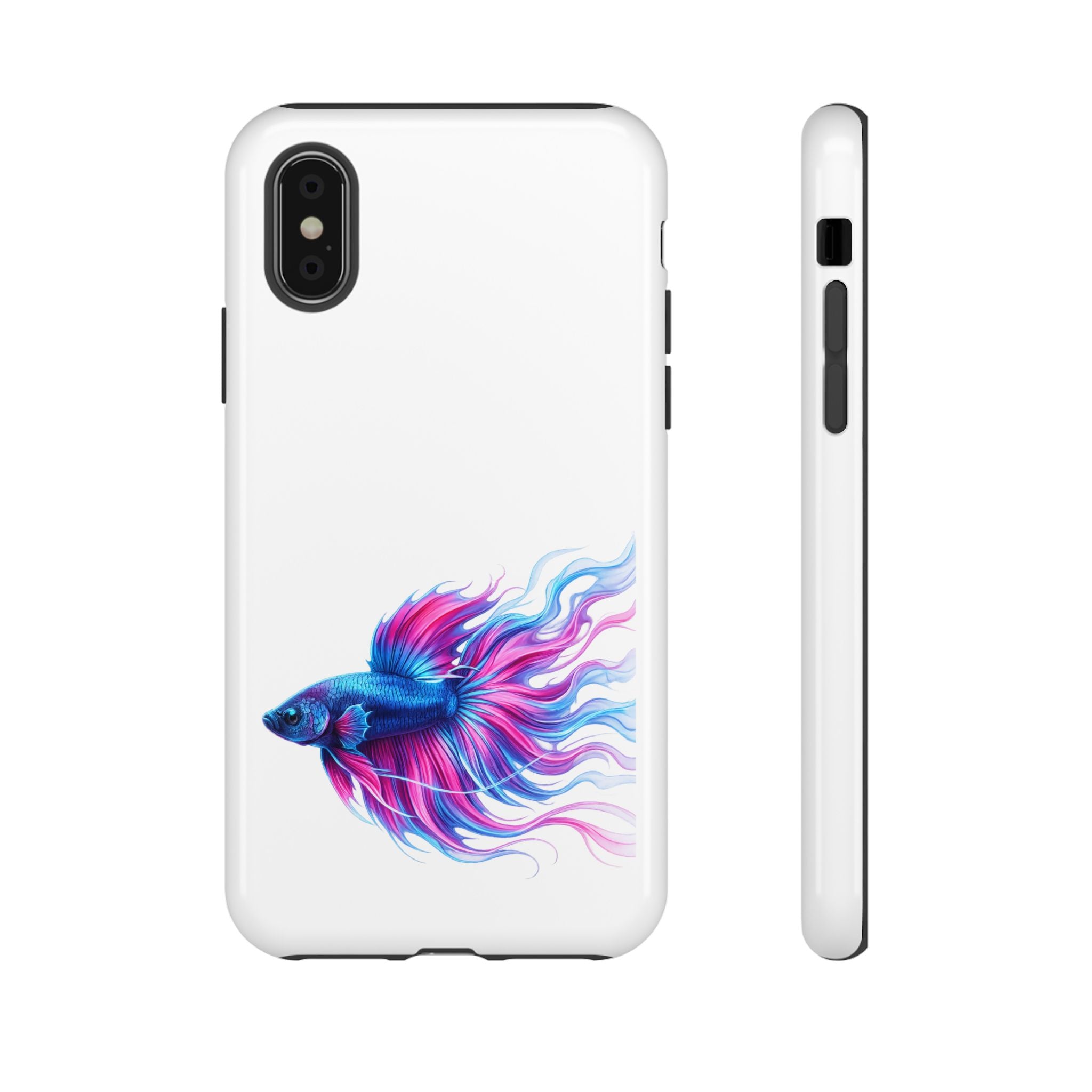Betta Fish Tough Phone Case — Colorful Watercolor Fish Protective Cover