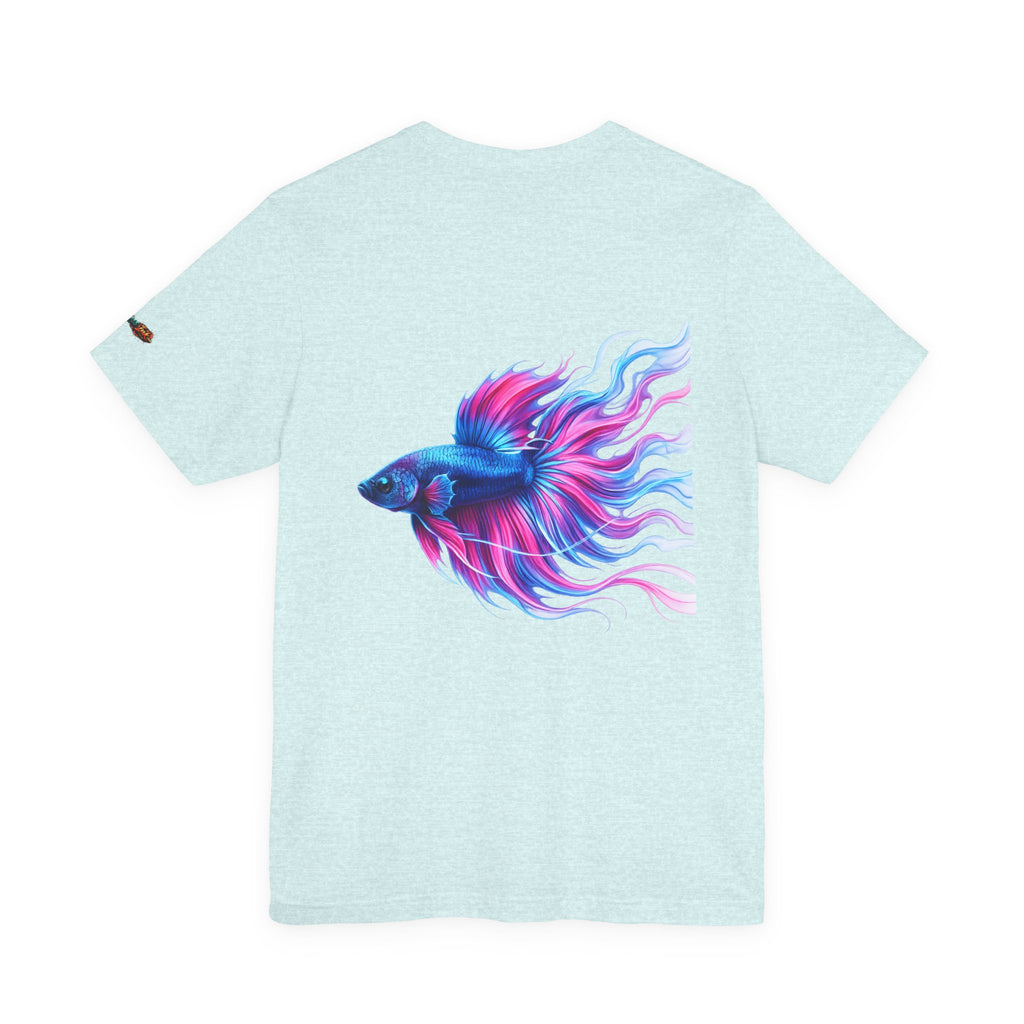 Betta Fish Graphic Tee — Vibrant Blue & Pink Aquatic Art T‑Shirt