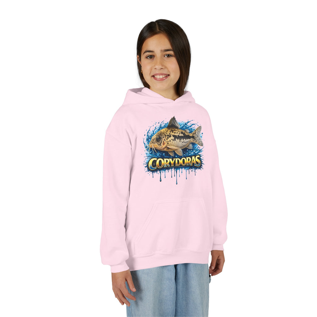 Corydoras Fish Youth Hoodie — Colorful Aquarium Catfish Design
